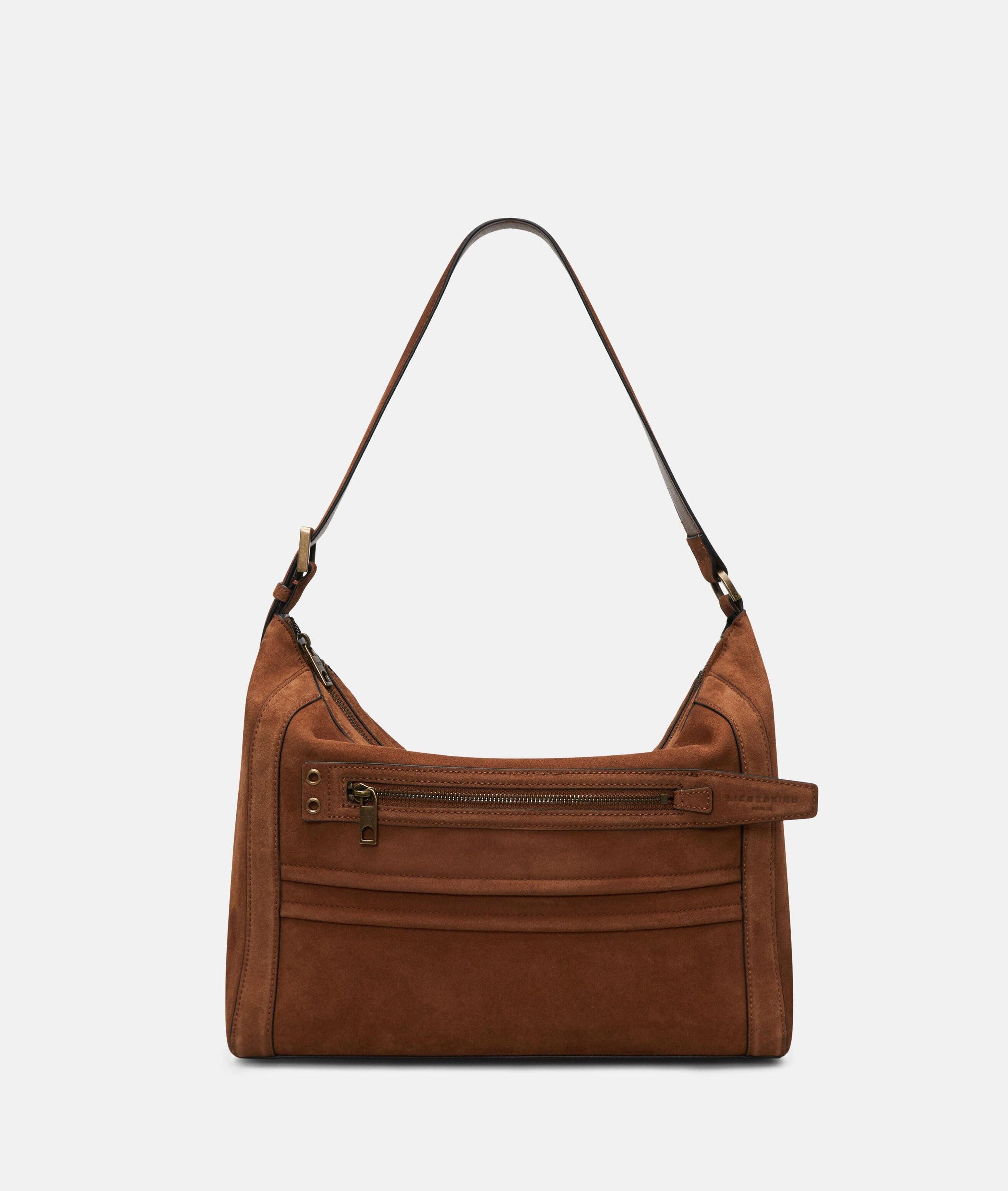 Liebeskind Berlin Schultertasche Delia Hobo M, Geräumige Schultertasche in Velourslederoptik