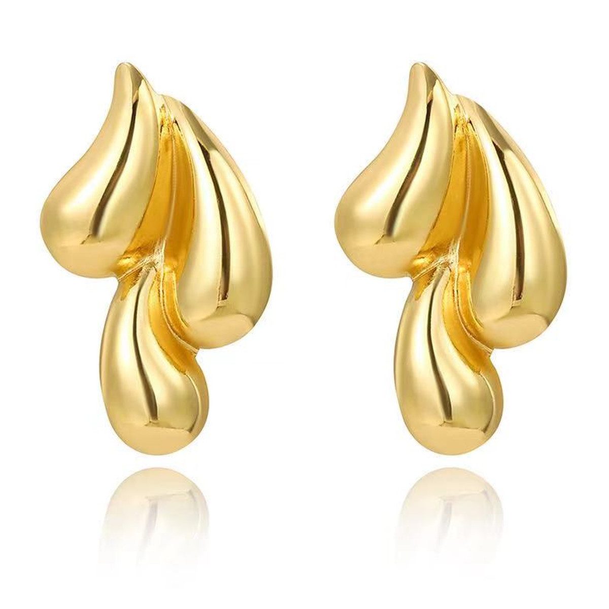 KARMA Paar Ohrstecker Damenohrringe Ohrstecker Tropfenform Gold Silber Ohrr günstig online kaufen