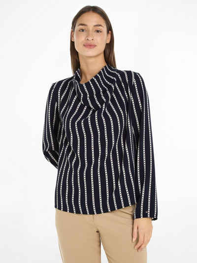 Tommy Hilfiger Блузкиtop ARGYLE STRIPE COWL NECK BLOUSE im hüftlangen Schnitt