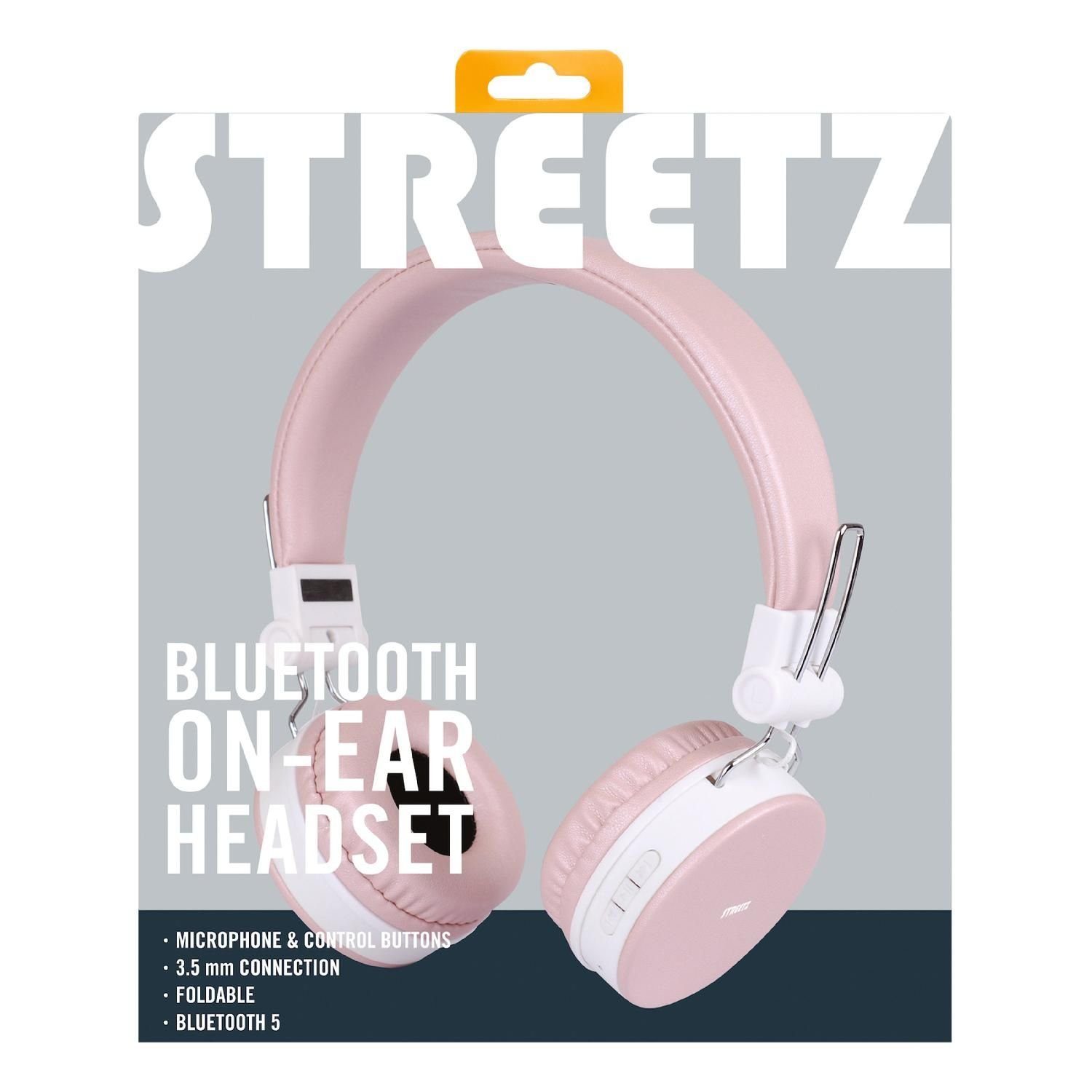 STREETZ Kopfhörer inkl. Herstellergarantie) faltbar Kopfhörer Spielzeit bis AUX Kabel (Bluetooth, pink Jahre 5 22Std Bluetooth zu