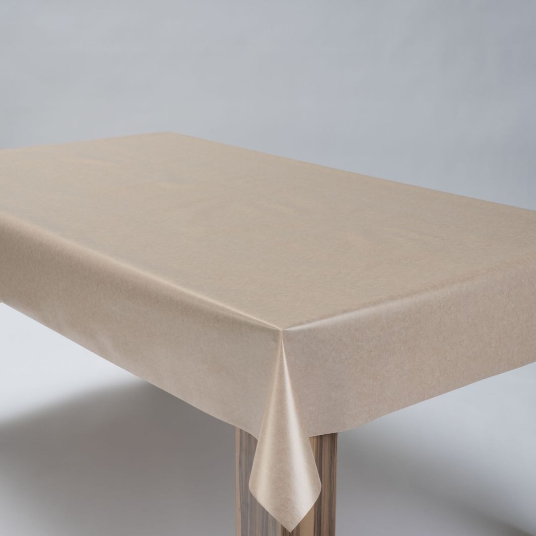 laro Tischdecke Wachstuchtischdecke Uni Cremebeige PVC Eckig – Bild 3 von 5