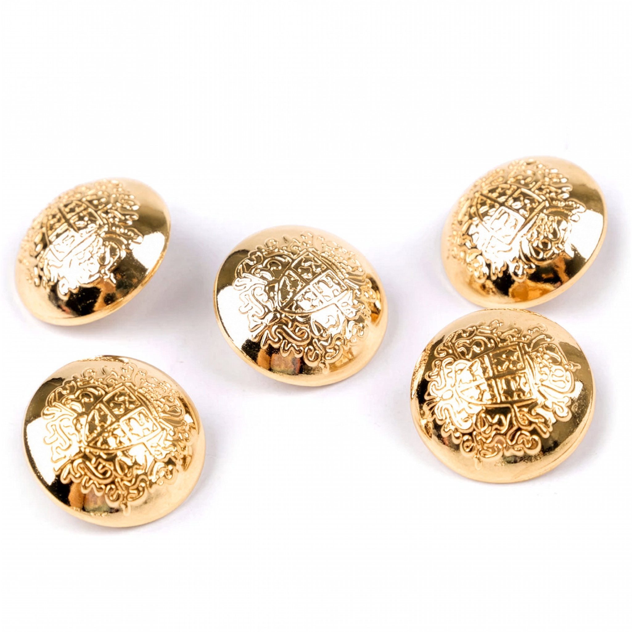 maDDma Knopf 5 Metallknöpfe Ösenknopf Wappen rund, Ø 23 mm
