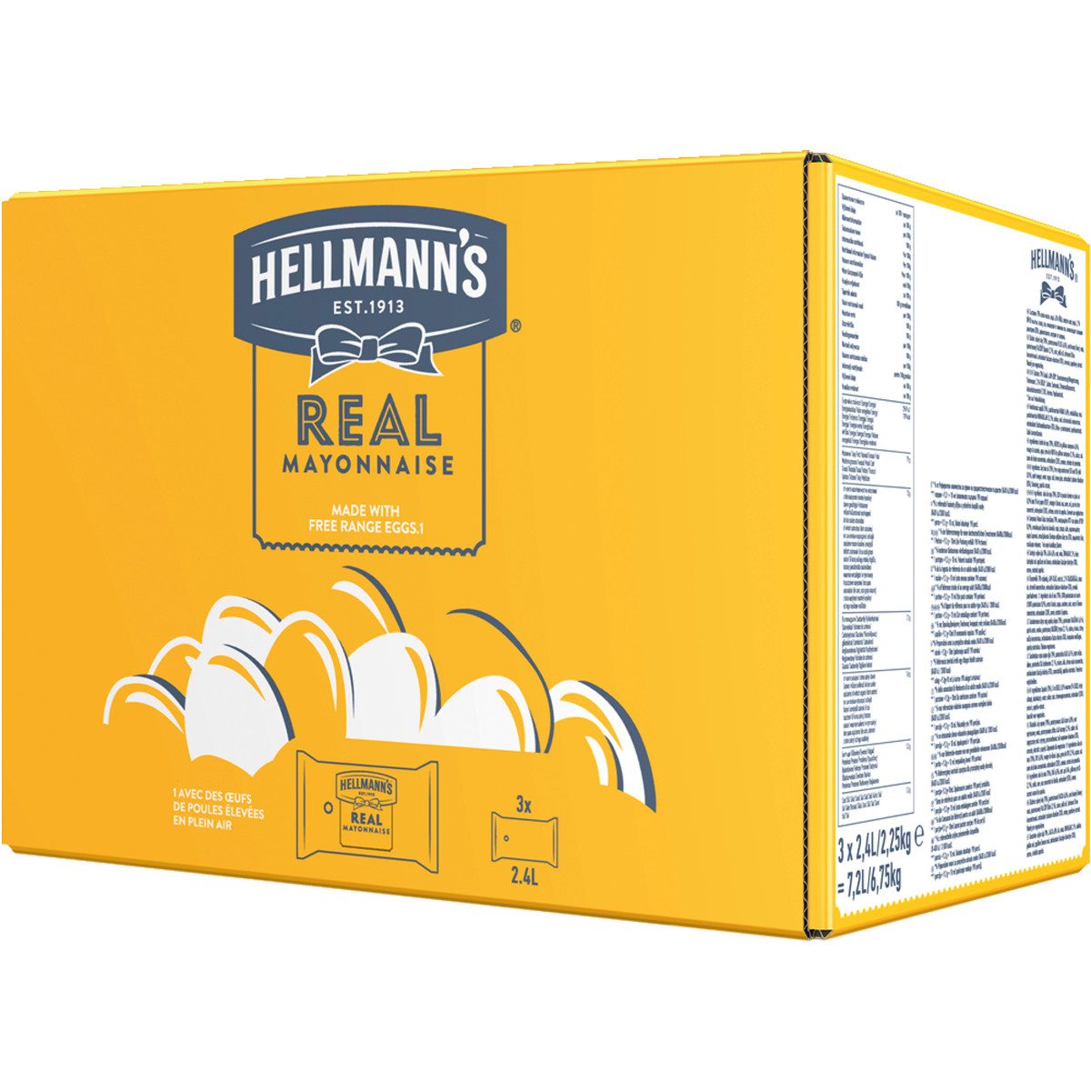 HELLMANN'S Saucen, Hellmanns Real Mayonnaise cremig mild im Grossgebinde servieren 6750g