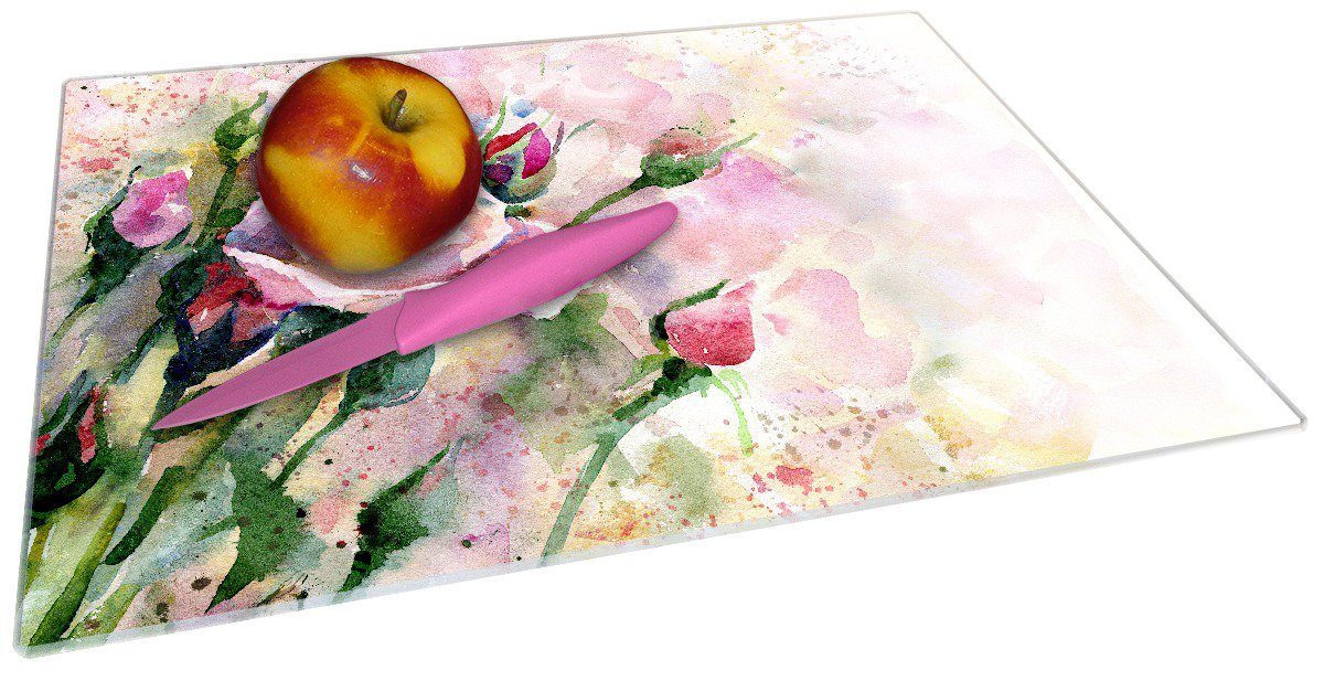 Wallario Schneidebrett Abstraktes Blumenbuket, rutschfester 4mm, 1-St), ESG-Sicherheitsglas, 30x40cm (inkl. Gummifüße