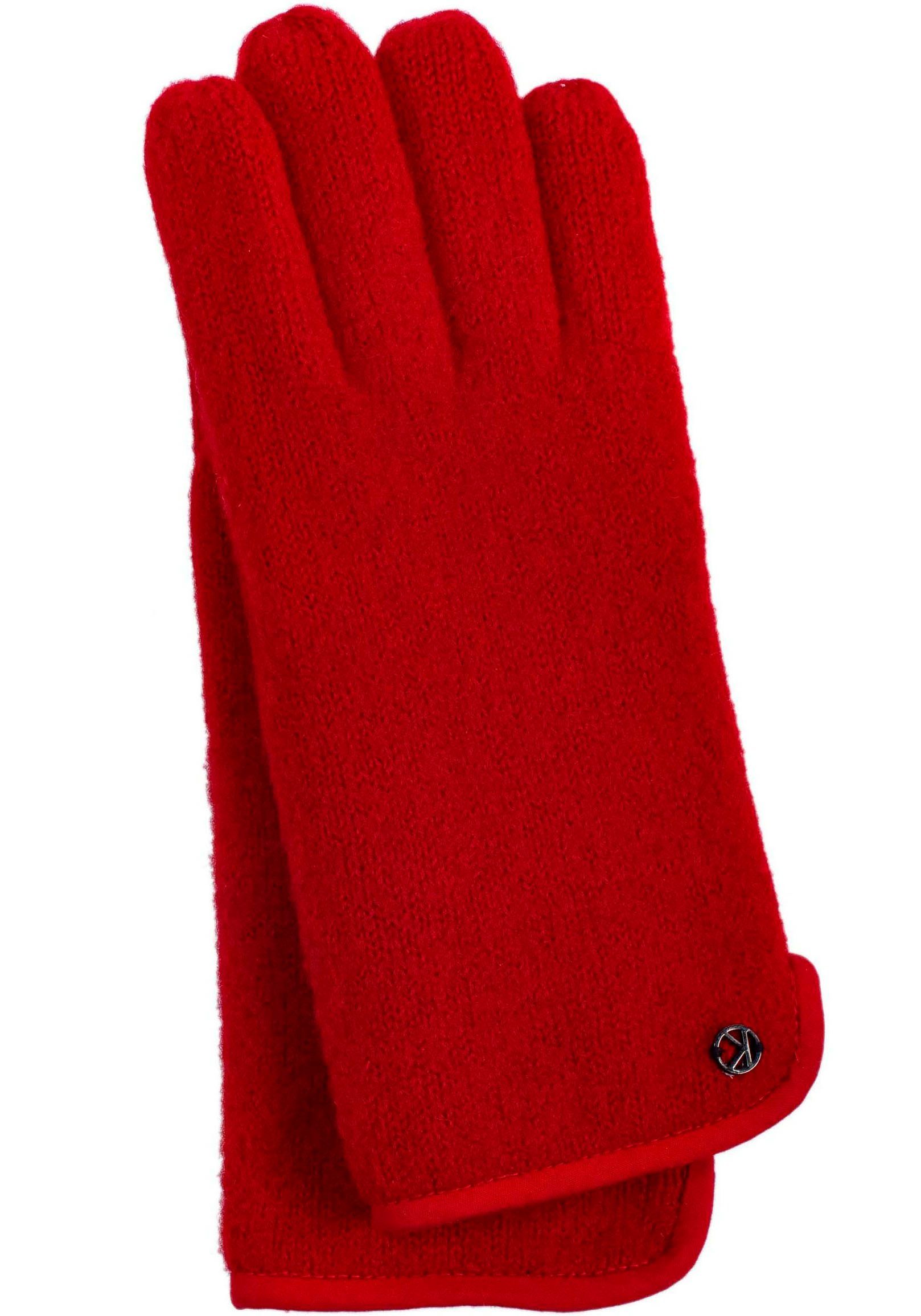 KESSLER Strickhandschuhe Sasha aus gewalkter Schurwolle, Wind- und Wasserabweised red