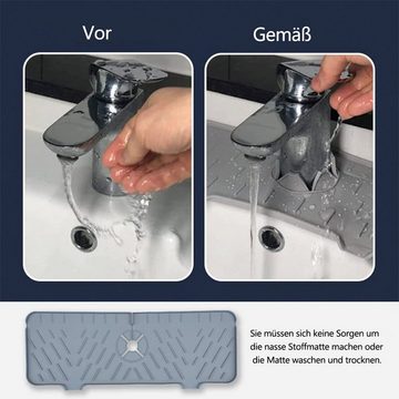SOTOR Abtropfmatte Silikon-Wasserhahnmatte – Spritzschutz für Waschbecken, Abflussmatte, für Küche und Bad