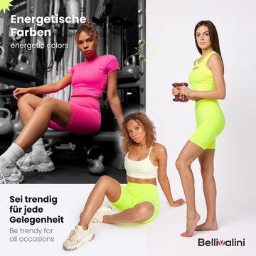 Bellivalini Highwaist Leggings Damen Neon Shorts Kurze Radlerhose Jogginghose 80er Jahre BLV50-299 (1-tlg) High Waist, nahtlos, Ideal für Sport Party Gym