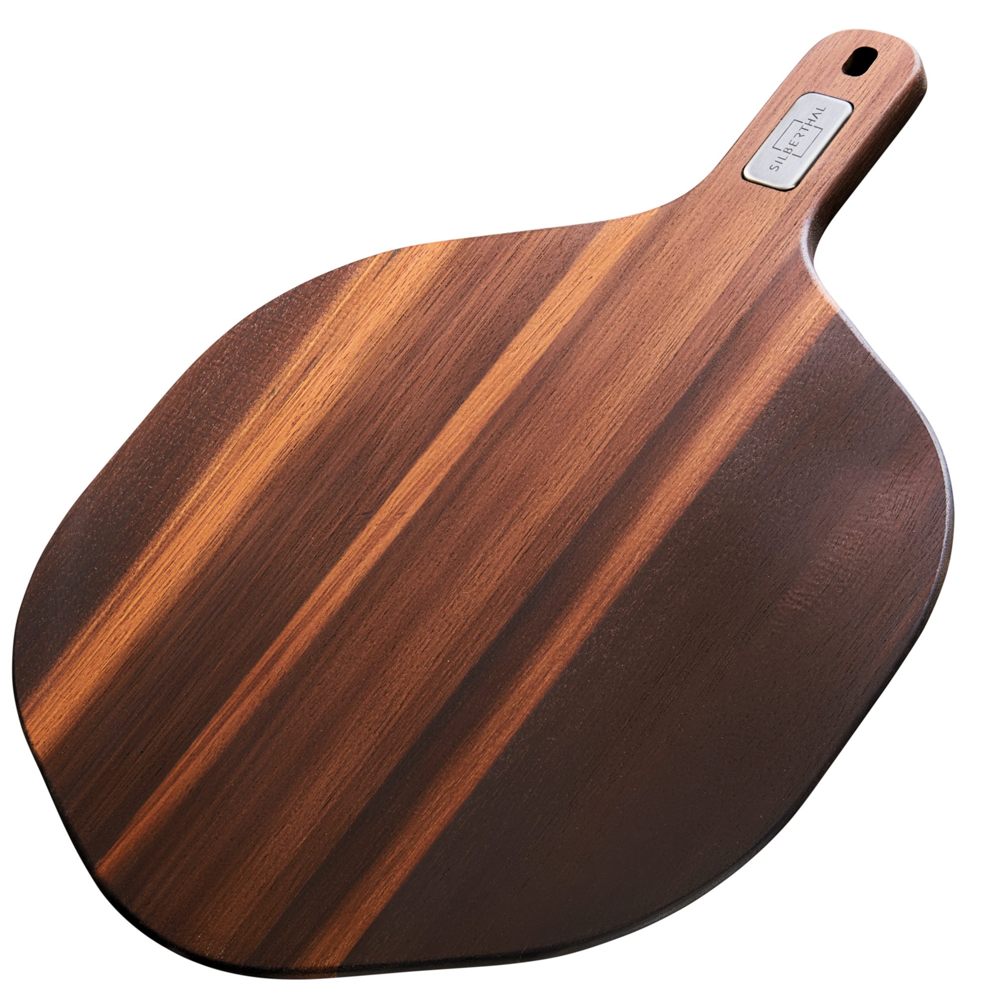SILBERTHAL Servierbrett & Pizzabrett 30 cm zum Servieren, Schneidbrett aus Akazienholz, Akazienholz, (1-St), 6-Eck-Design für Pizza, Wurst & Käse, Natürlich und Splitterfest