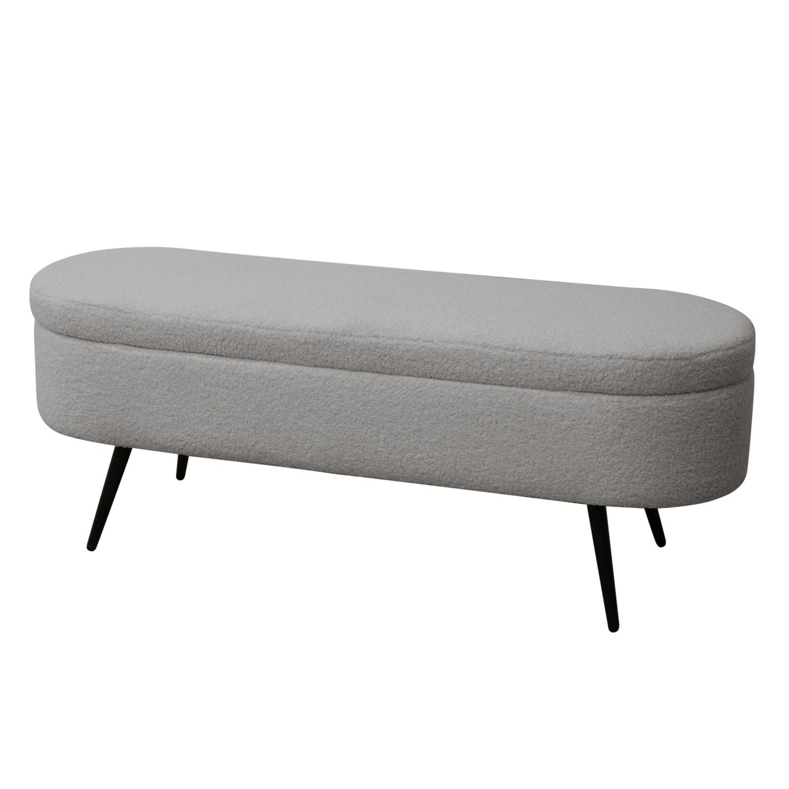 SVITA Sitzbank IVY, mit Stauraum, Ottomane, Hocker, Teddybouclé, Grau günstig online kaufen