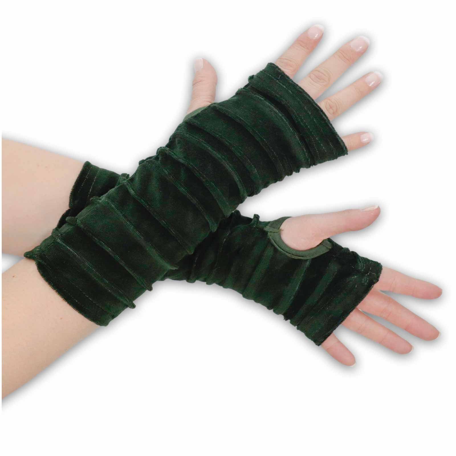 KUNST UND MAGIE Armstulpen Kunst und Magie Samt Armstulpen Stulpen Handwärmer Handschuhe Boho