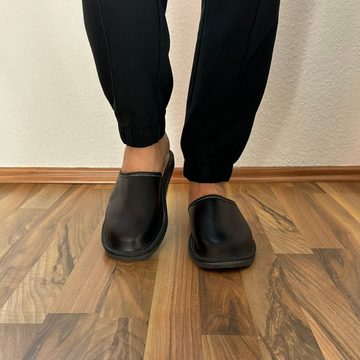 Home & Joy Premium Leder Hausschuh (aus Leder, rutschfest, bequem, weich, leicht, atmungsaktiv) Damen & Herren Pantoffeln Latschen Schlappen Slipper Pantoletten