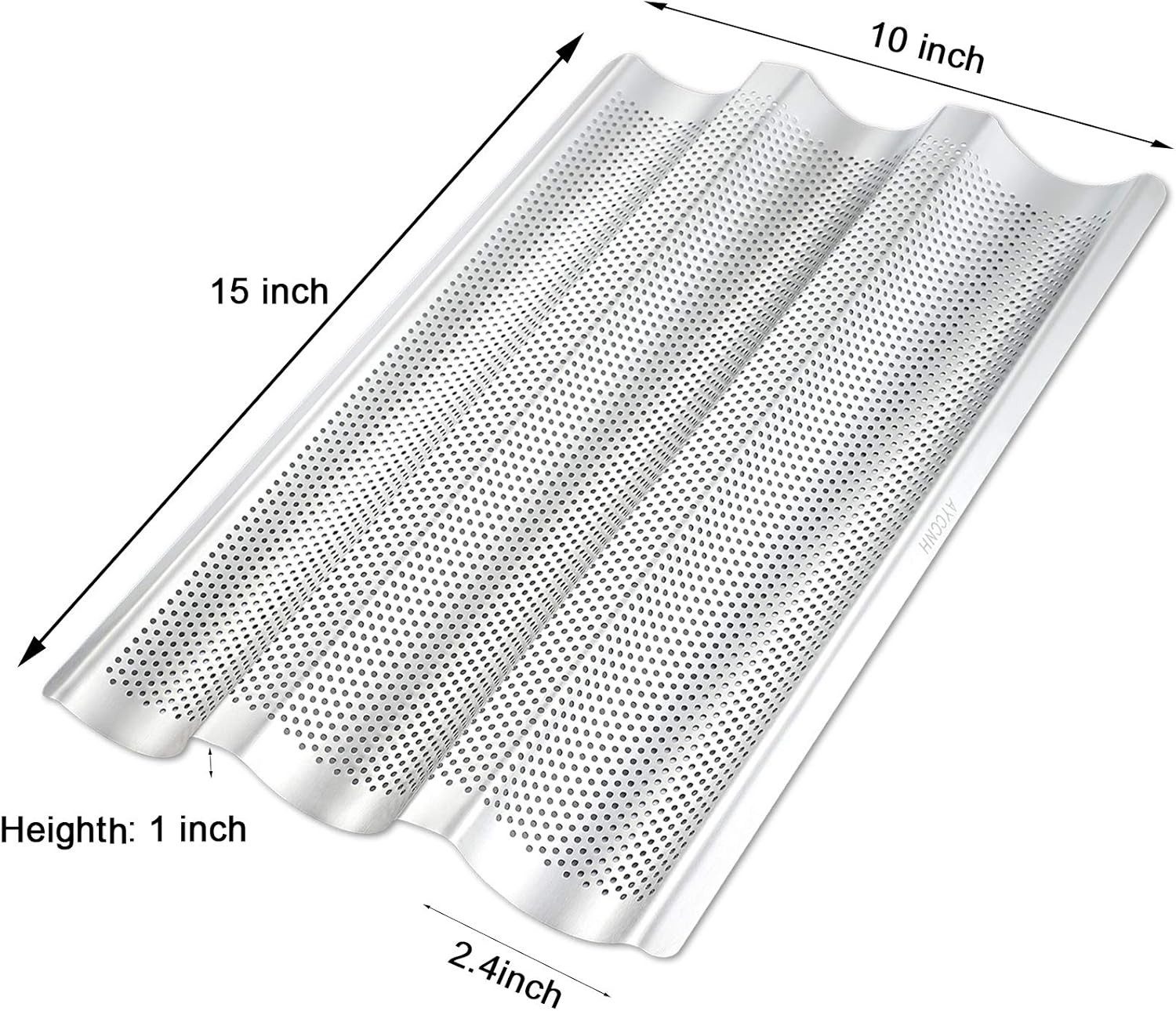 FELIXLEO Backform Baguette Brotpfanne Edelstahl Perforierte Backform 3 Wellen, (1-tlg) – Bild 5 von 5