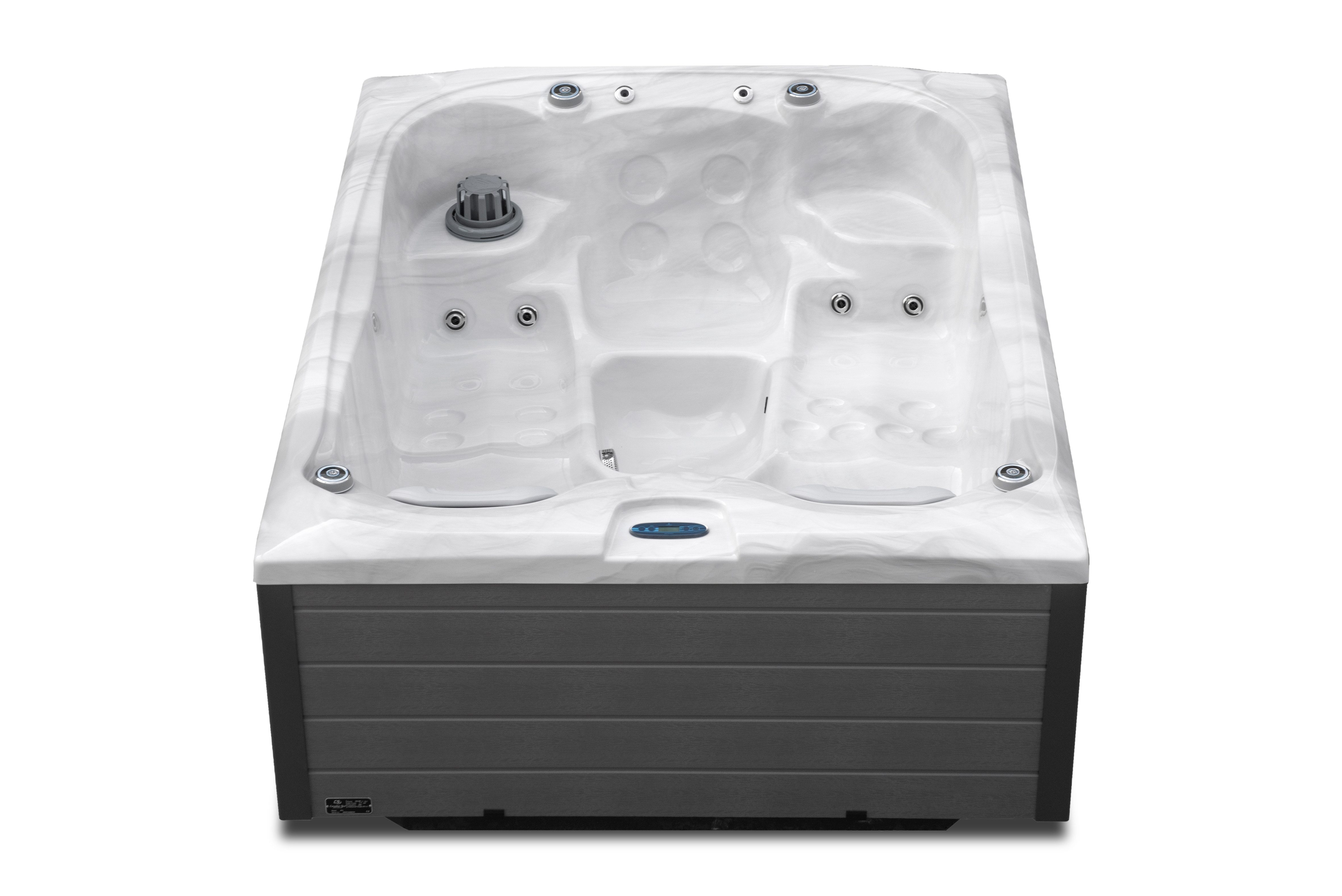 HAF Whirlpool Acryl Whirlpool Emerald oder Montreal in White Marble oder Tuscan Sun, (Hochwertiges Komplett Set, Maße: 216 x 165 x 78cm), Sowohl In & Outdoor nutzbar