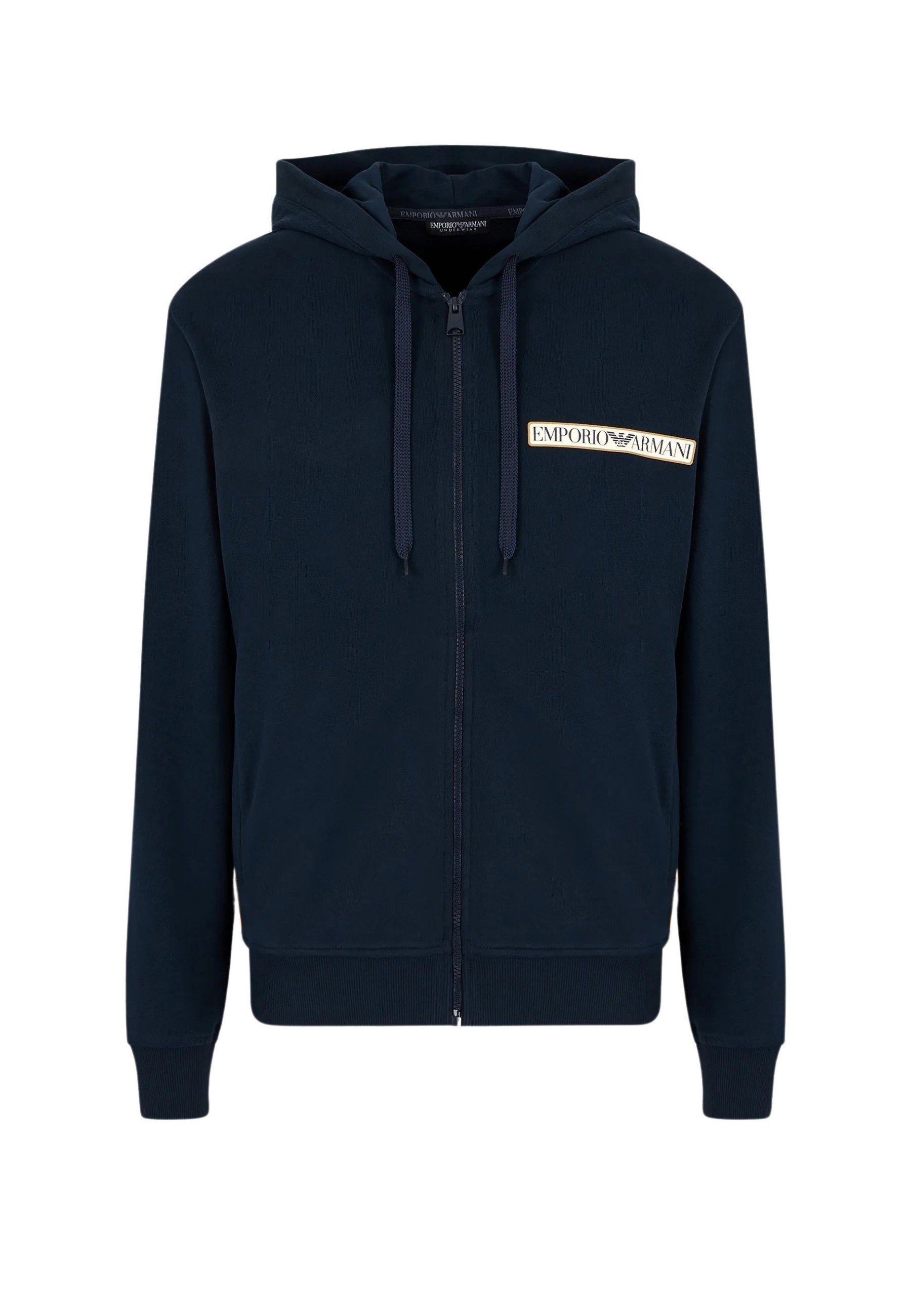 Emporio Armani Sweatjacke Hoodie Sweatjacke dunkelblau Kapuze (1-tlg) mit