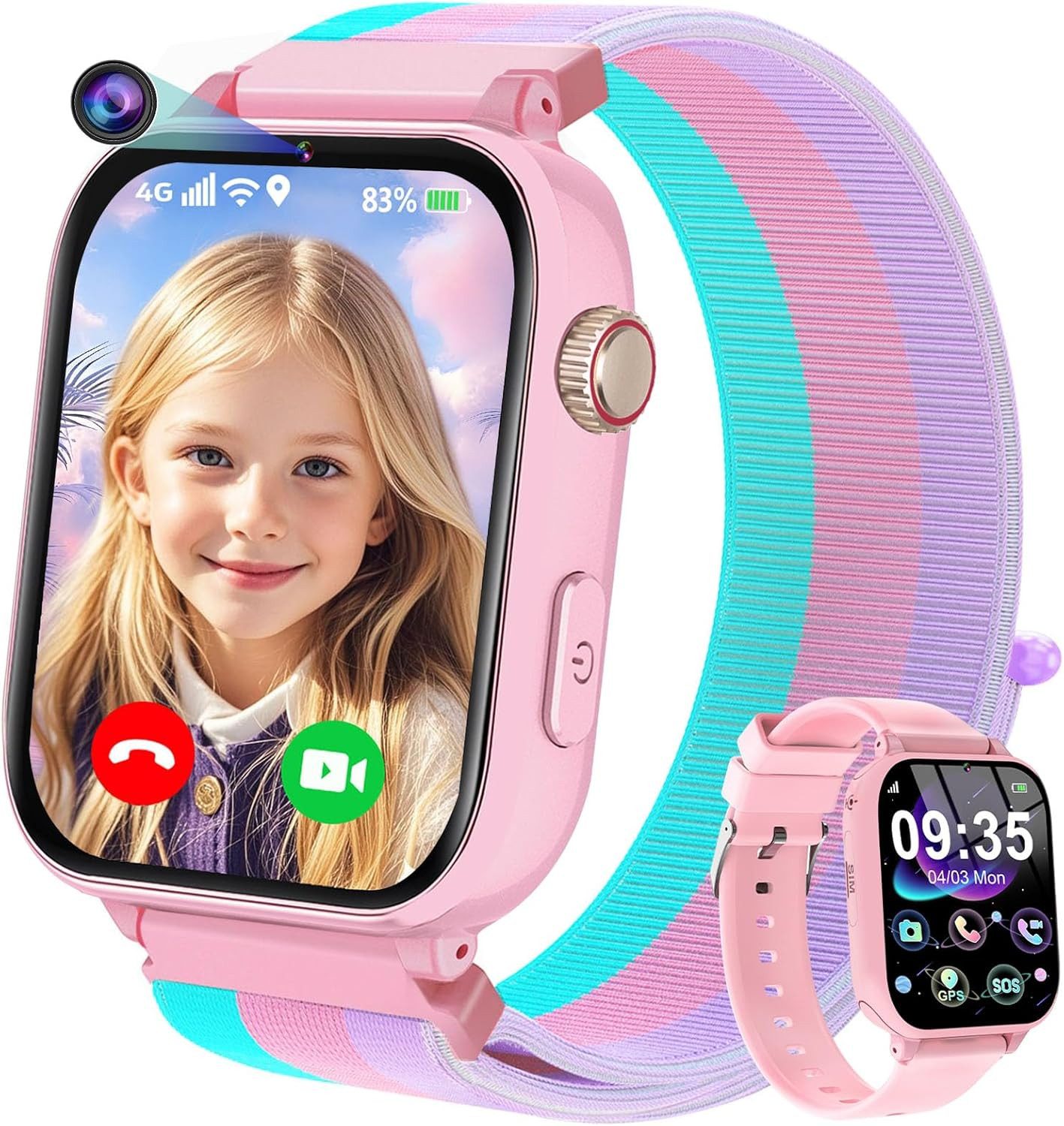 CATGIFF A22 Smartwatch (2,5 cm, sim-karte), Kinder Smartwatch mit GPS Videoanruf
