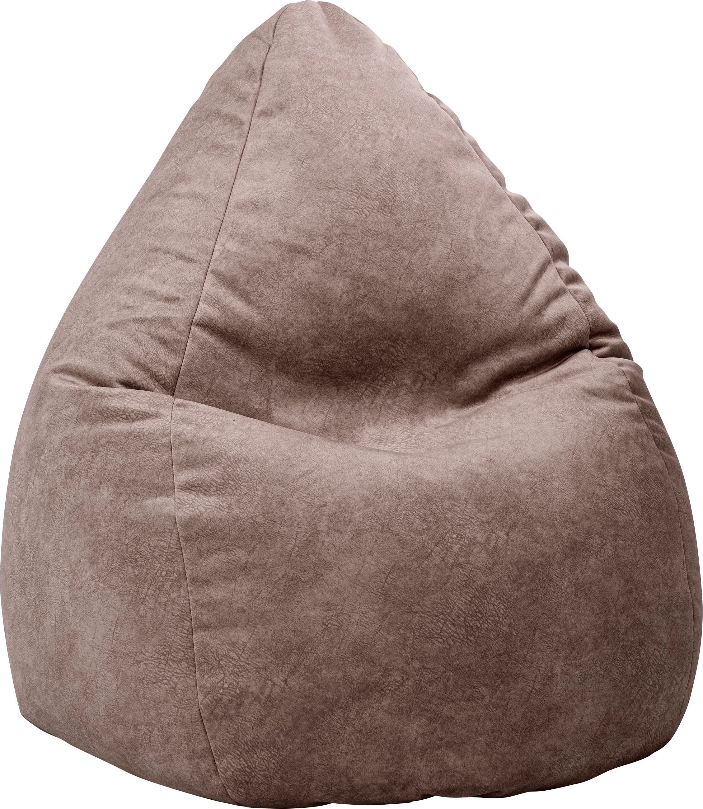 Velourart Sitzsack Sitzsack Magma 70x110cm weiche Taupe,