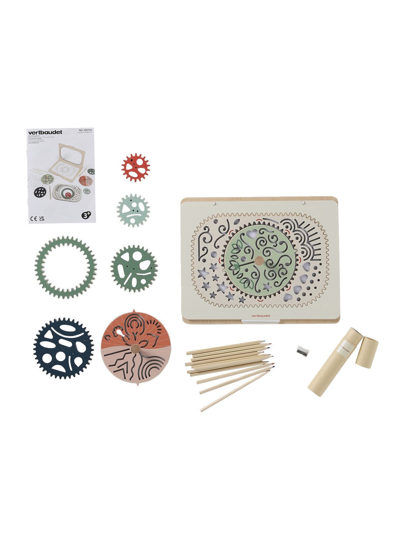 vertbaudet Tafel Kreativ-Set Spiralen und Mandalas aus FSC®-Holz, FSC®-Holz