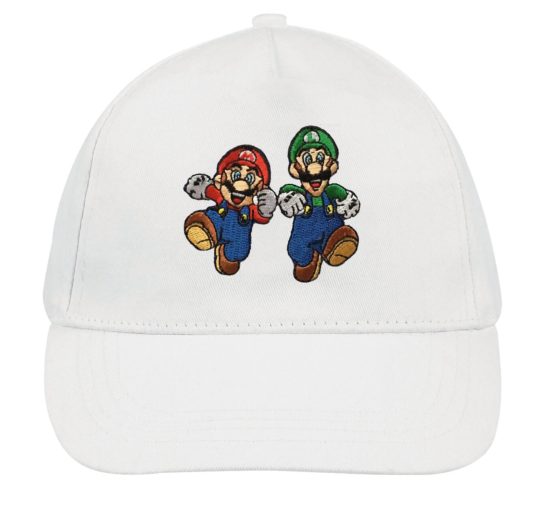 Youth Designz Kinder mit Luigi Logo Cap Cap & Mario Stickerei Weiß modischer Baseball