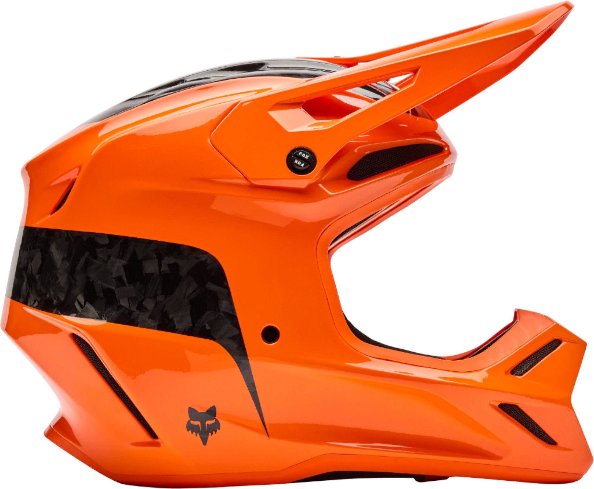 Fox Racing Motocrosshelm V3 RS Fracture Carbon Motocross Helm, Vorbereitet Für Kommunikationssystem
