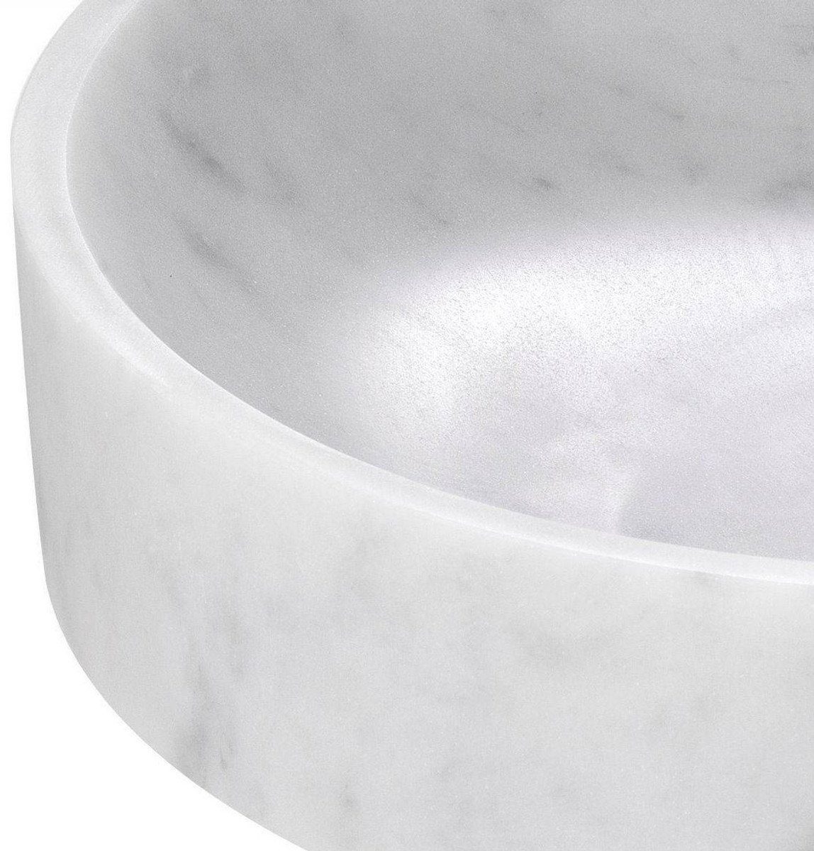 H. Luxus aus Runde Padrino Deko Schale Schüssel - Ø 33 - Carrara hochwertigem Accessoires Deko Casa x 13 cm Dekoobjekt Weiß Marmor Luxus