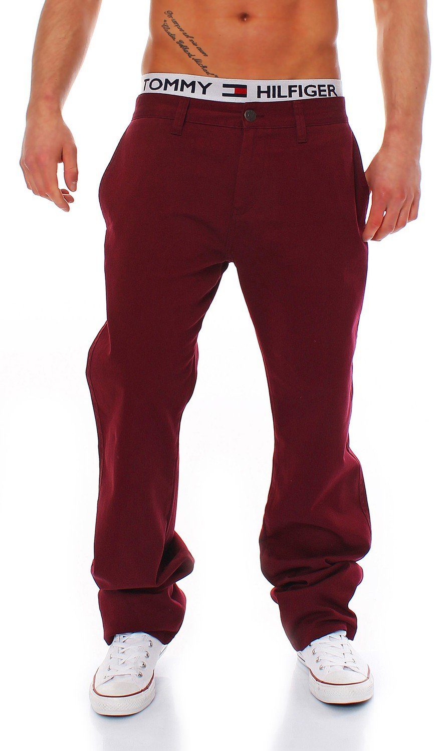 Big Seven Regular-fit-Jeans Big Seven Evan Chino Pant Regular Fit Herren Hose Wine Red