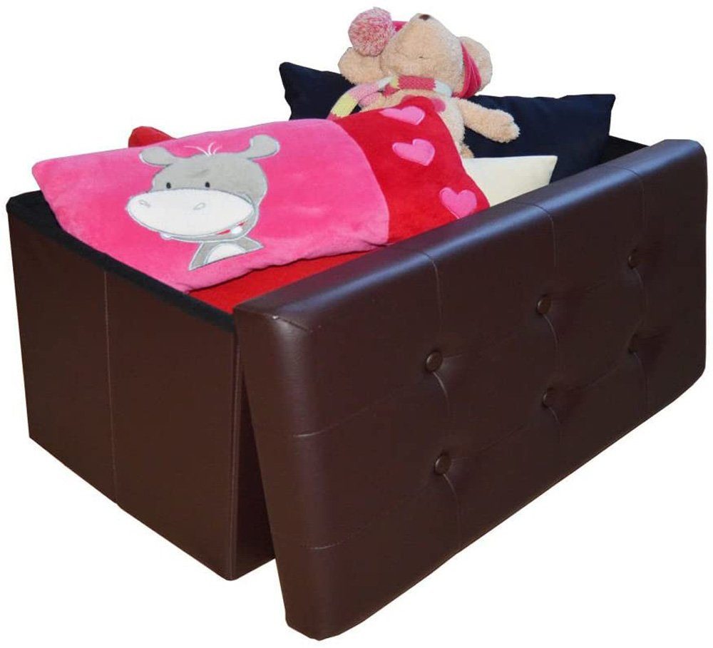 Natsen Sitzhocker Sitzbank mit Stauraum faltbare Füßbank (Sitztruhe aus Kun günstig online kaufen