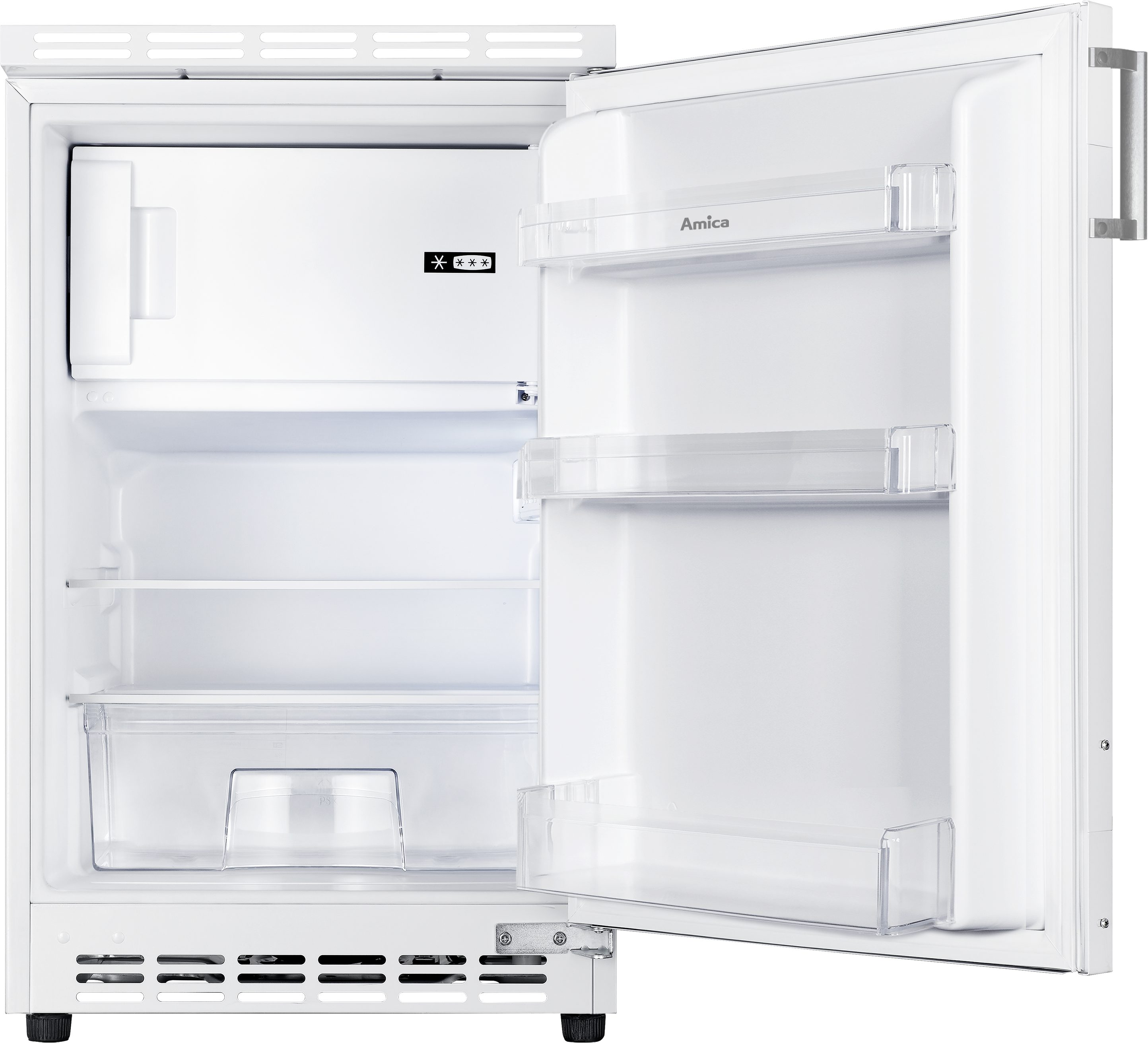 Amica Einbaukühlschrank UKSD 361 961, 81,5 cm hoch, 49,5 cm breit, Dekorfähiger Kühlschrank mit klarer Sicht und leichter Pflege