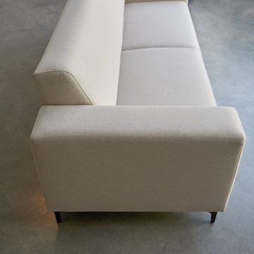 Tikamoon Sofa Lars 3-Sitzer-Sofa mit ecrufarbenem Stoffbezug