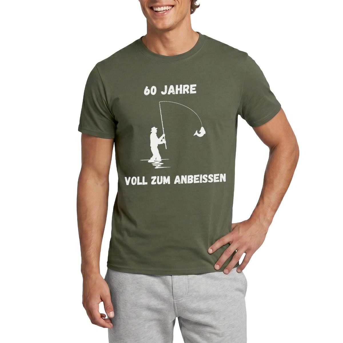 Spreadshirt T-Shirt 60ster Geburtstag, Angler, Zum Anbeißen Männer T-Shirt (1-tlg)