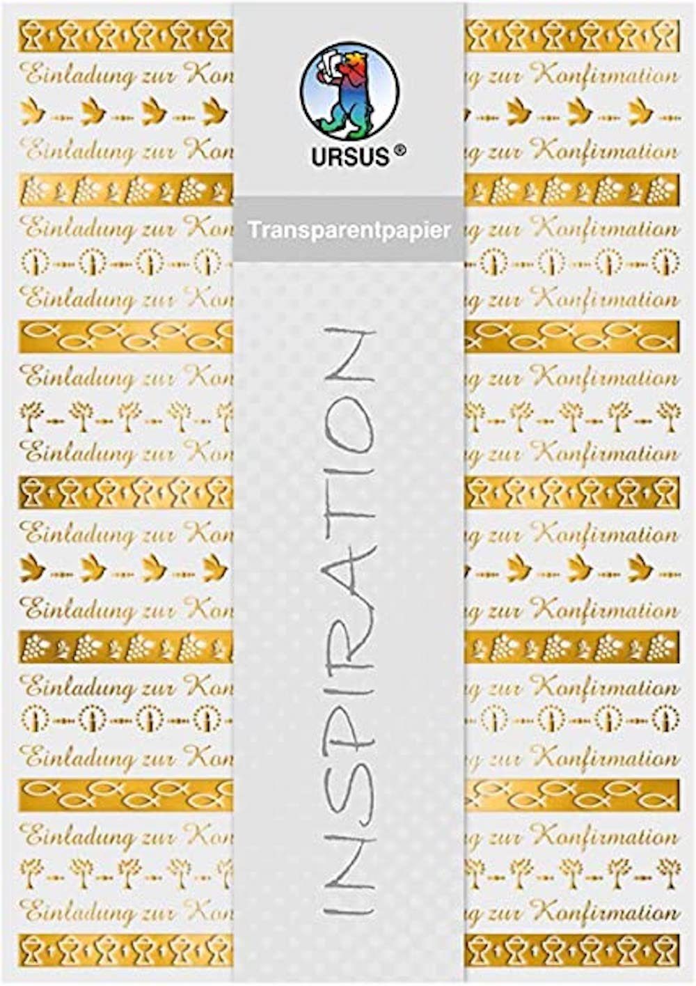 DIN - Transparentpapier URSUS A4 Blatt 1 Zeichenpapier gold 'Bordüren'