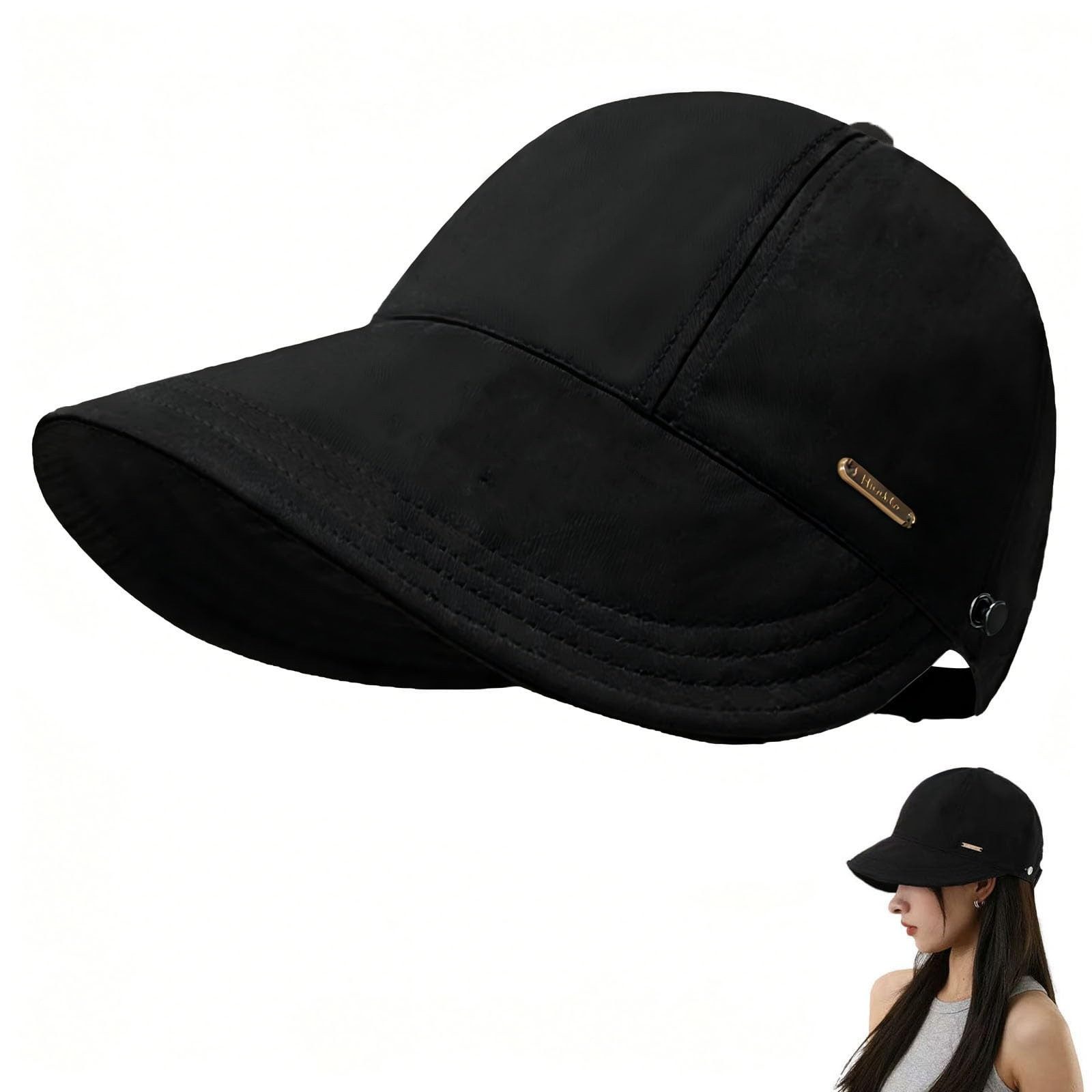 nsihing Sonnenhut Damen-Sonnenhut mit UV-Schutz, faltbarer Sonnenhut mit breiter Krempe geeignet zum Wandern, Angeln, Joggen, Reisen usw