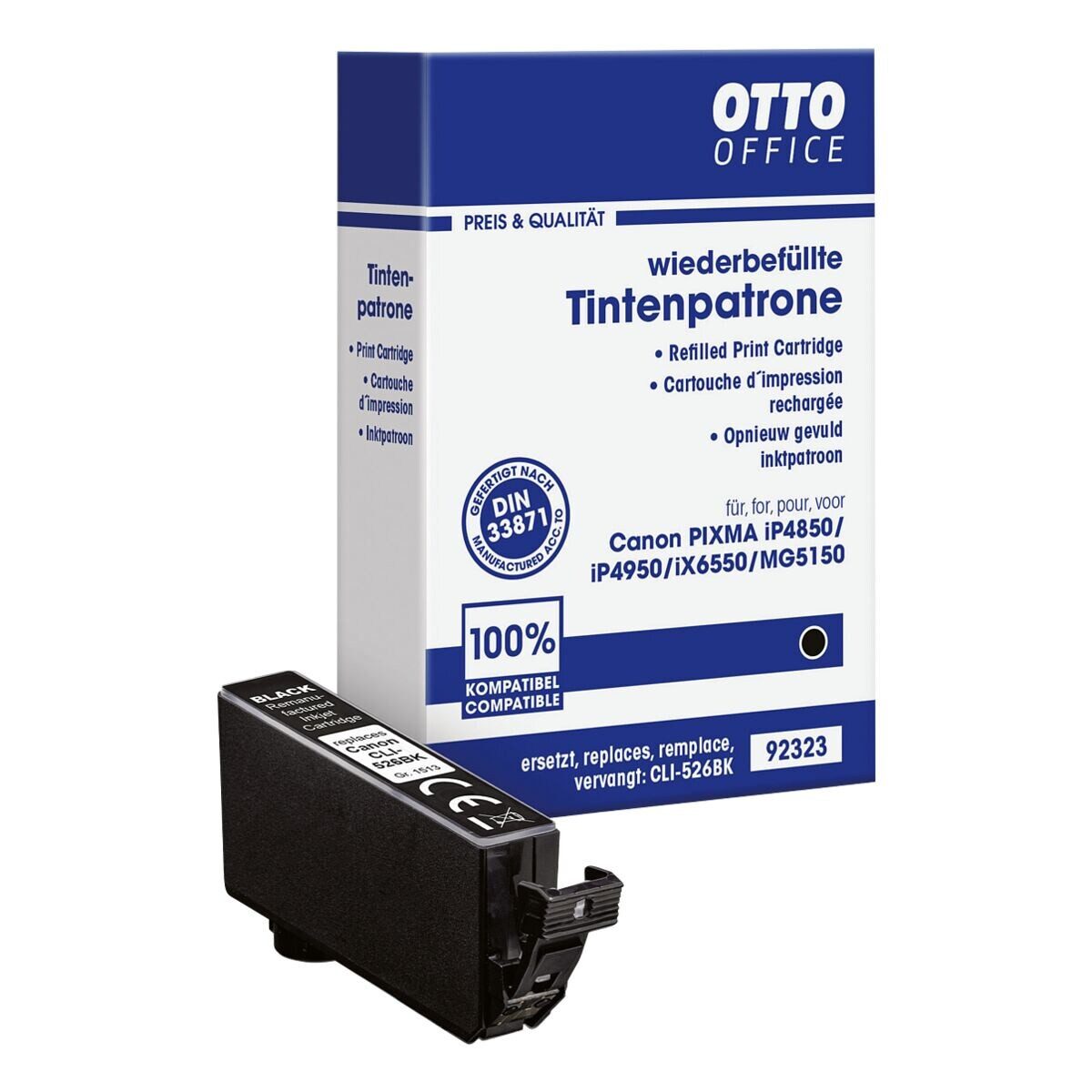 Otto Office CLI-526BK Tintenpatrone (1-tlg., ersetzt Canon »CLI-526BK«, schwarz)