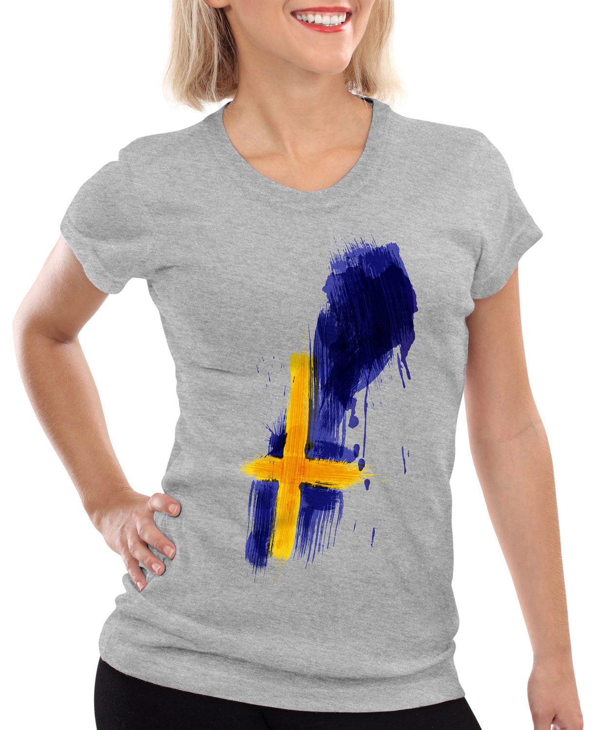 style3 T-Shirt Flagge Schweden Fußball Sport günstig online kaufen
