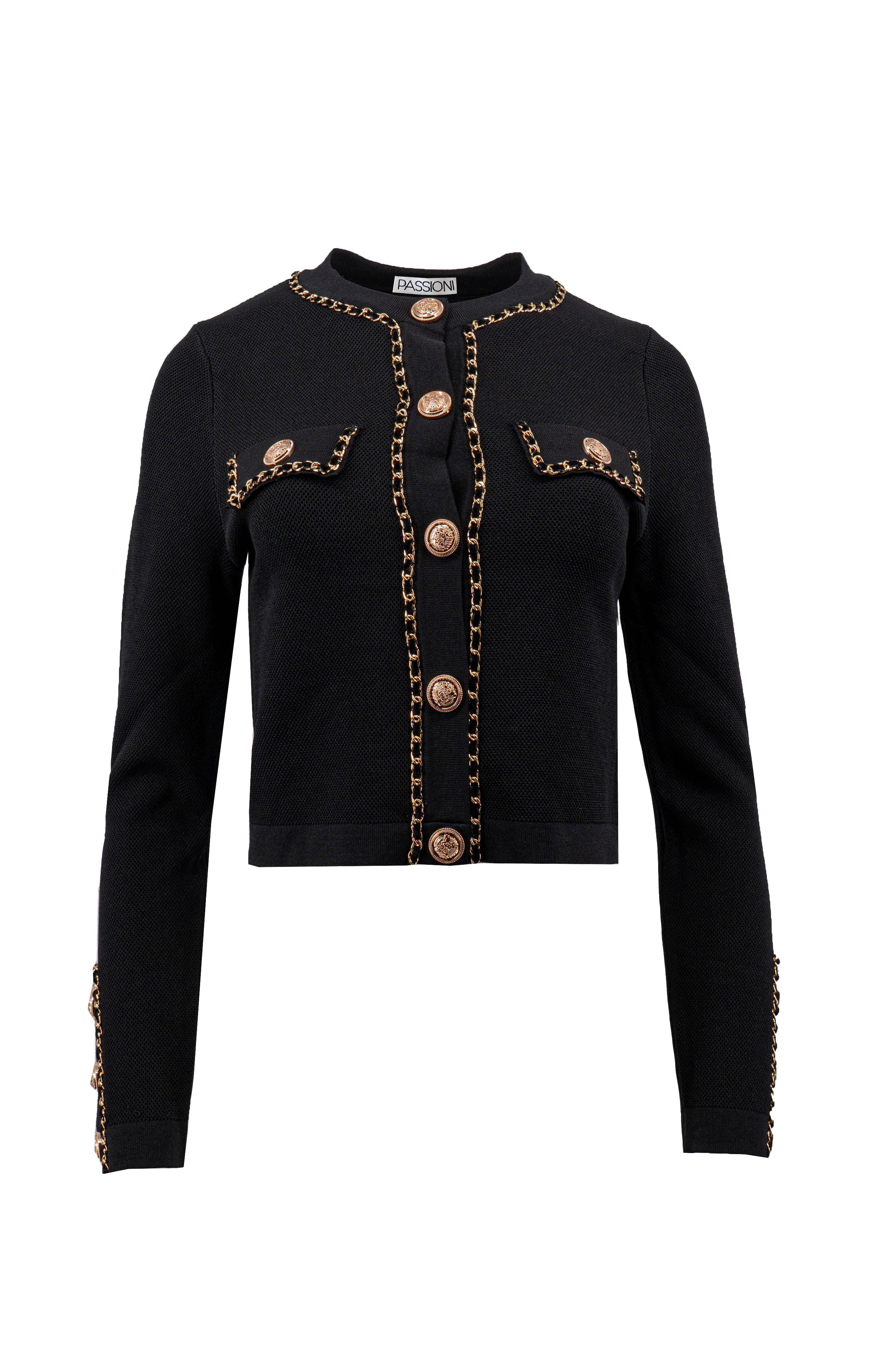 Cardigan mit Kettenapplikation