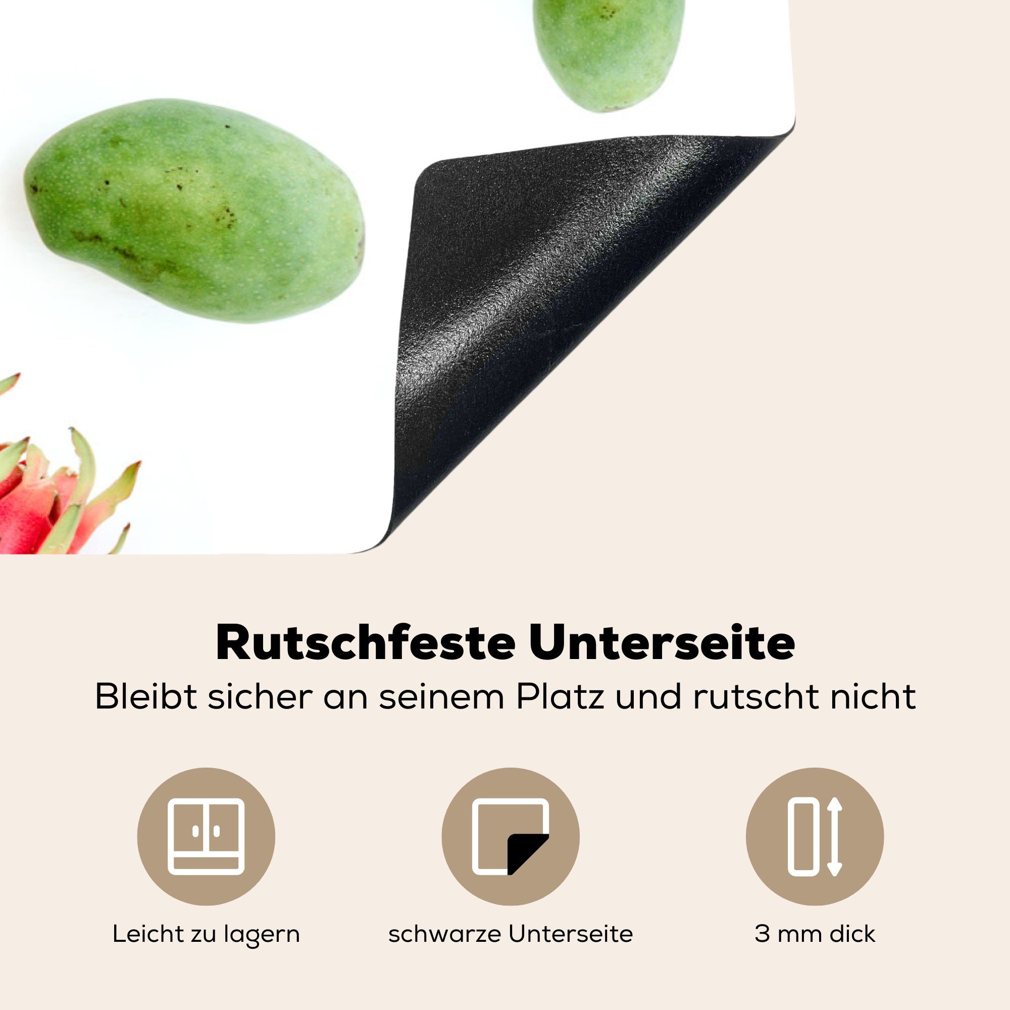 81x52 Induktionskochfeld Obst tlg), für MuchoWow Ceranfeldabdeckung die Schutz - Vinyl, Tropisch Herdblende-/Abdeckplatte (1 küche, Ananas, - cm,