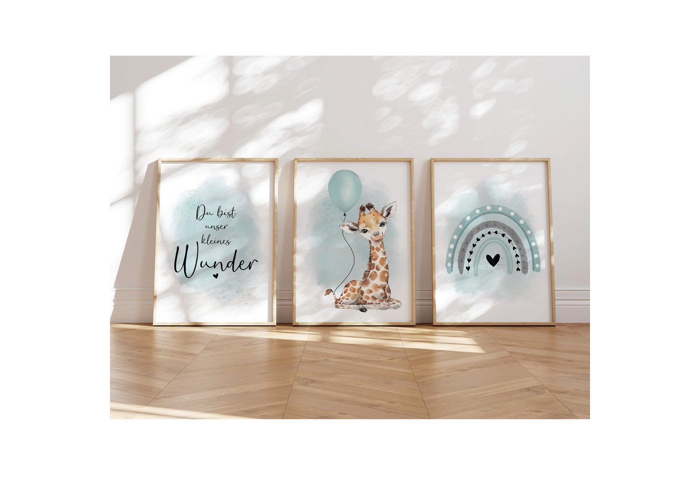 MeinBaby123® Poster Bilder Kinderzimmer, Poster Kinderzimmer Deko, Babyzimmer Deko, Spruch Wandbilder, Boho, Tiere
