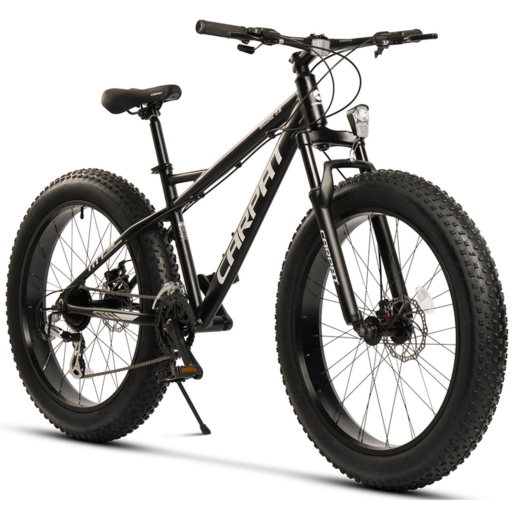 CARPAT SPORT Fatbike 26 Zoll 4.0 Mountainbike MTB für Herren Damen und Jungen, 16 Gang Shimano Altus Schaltwerk, Kettenschaltung, Jugendfahrrad, Hardtail Fahrrad mechanische scheibenbremse