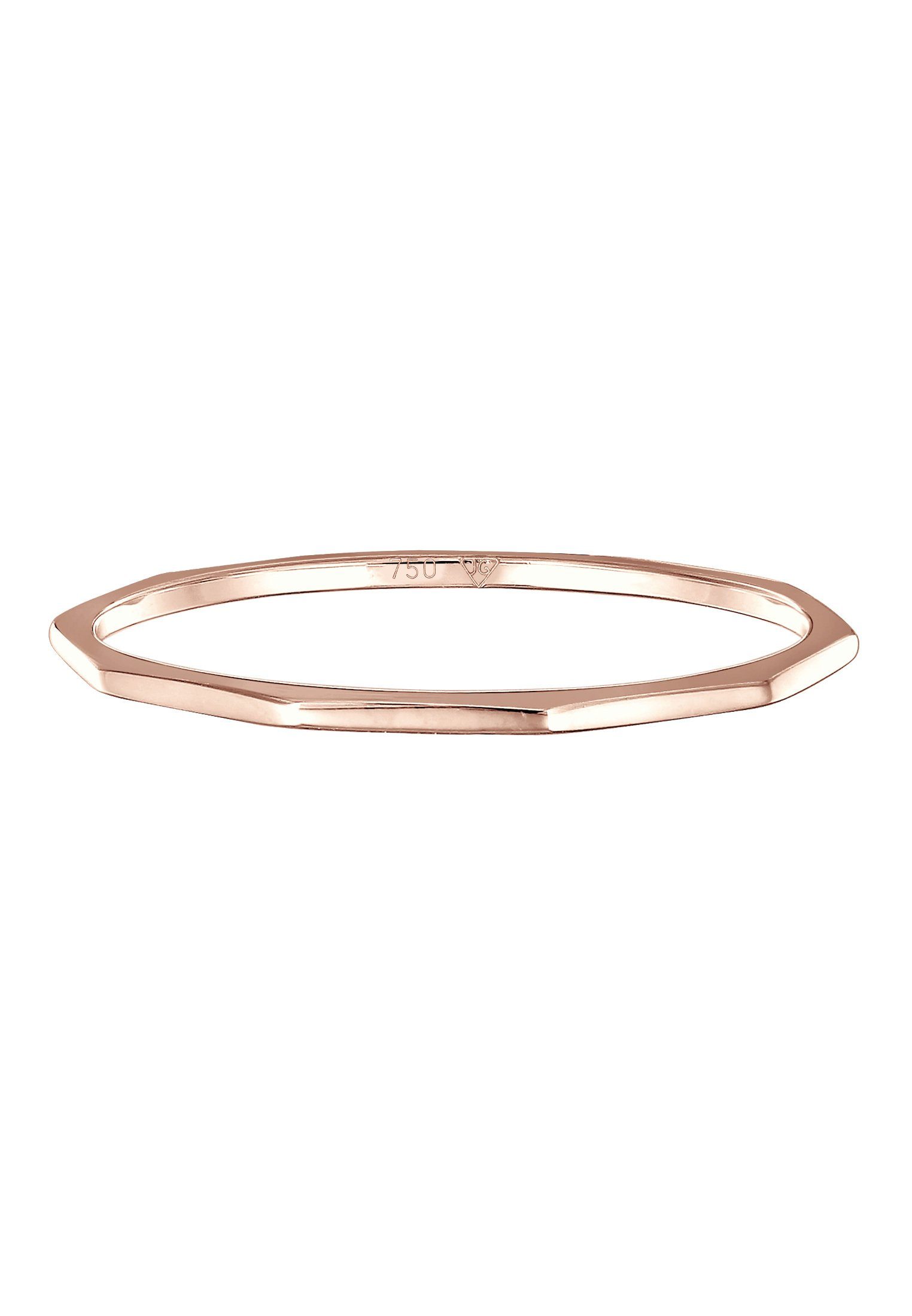 Eckig Trend 750er Look Geo Minimal Basic Roségold Elli Premium Fingerring