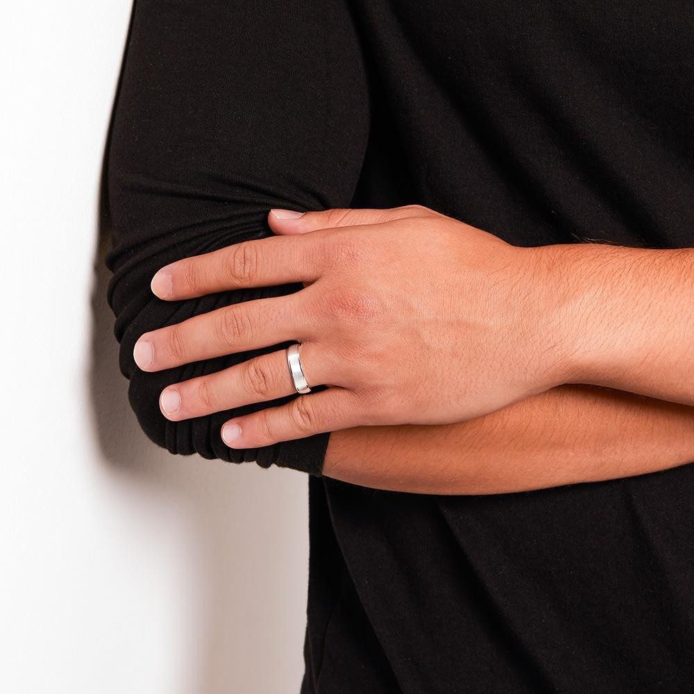 Unique Silberring matte Oberfläche mit polierten Kanten 5mm breit R8505 günstig online kaufen