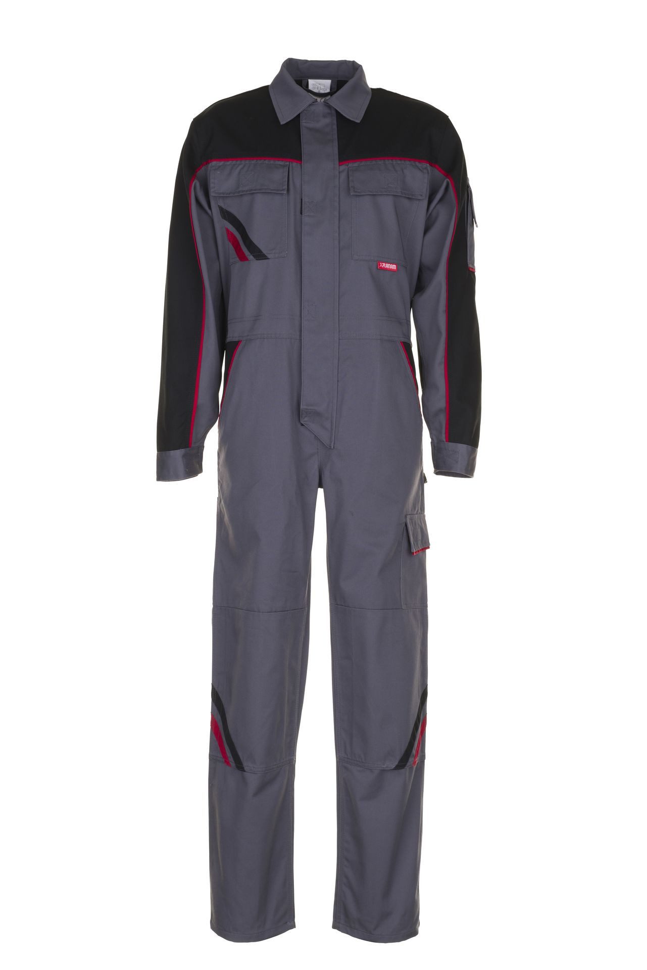 Planam Arbeitsoverall PLANAM Herren Rallyekombi HIGHLINE Schiefer/Schwarz/Rot 58
