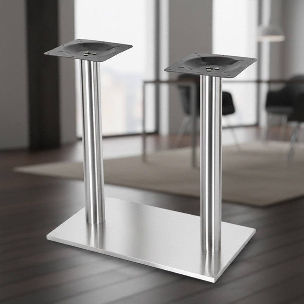 Melko Möbelfuß Tischbeine Möbelfuß Tischsäule Edelstahl Silber Tischfuß Möbelbein, (Stück), robust