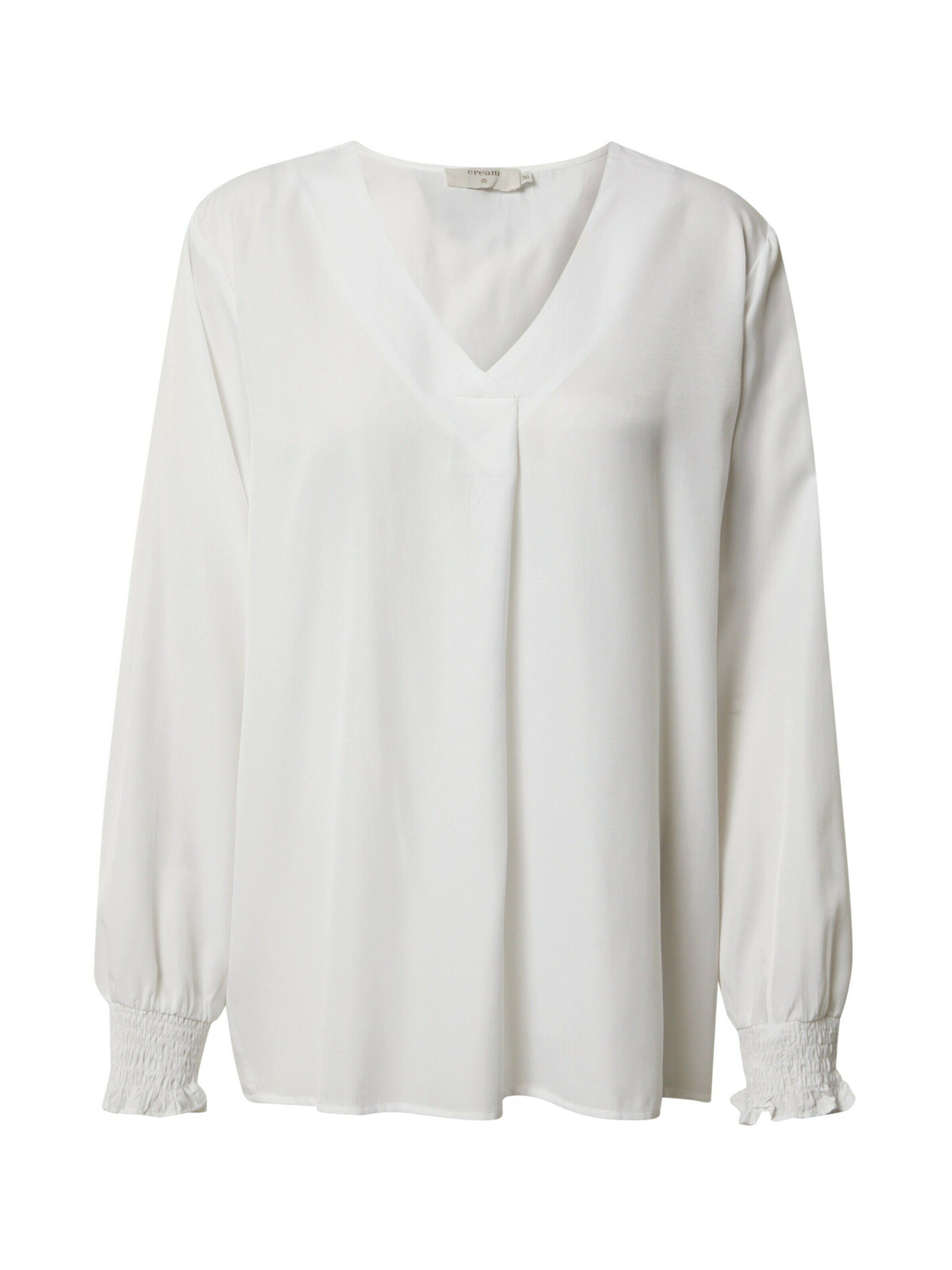 Cream Langarmbluse Feng (1-tlg) Drapiert/gerafft