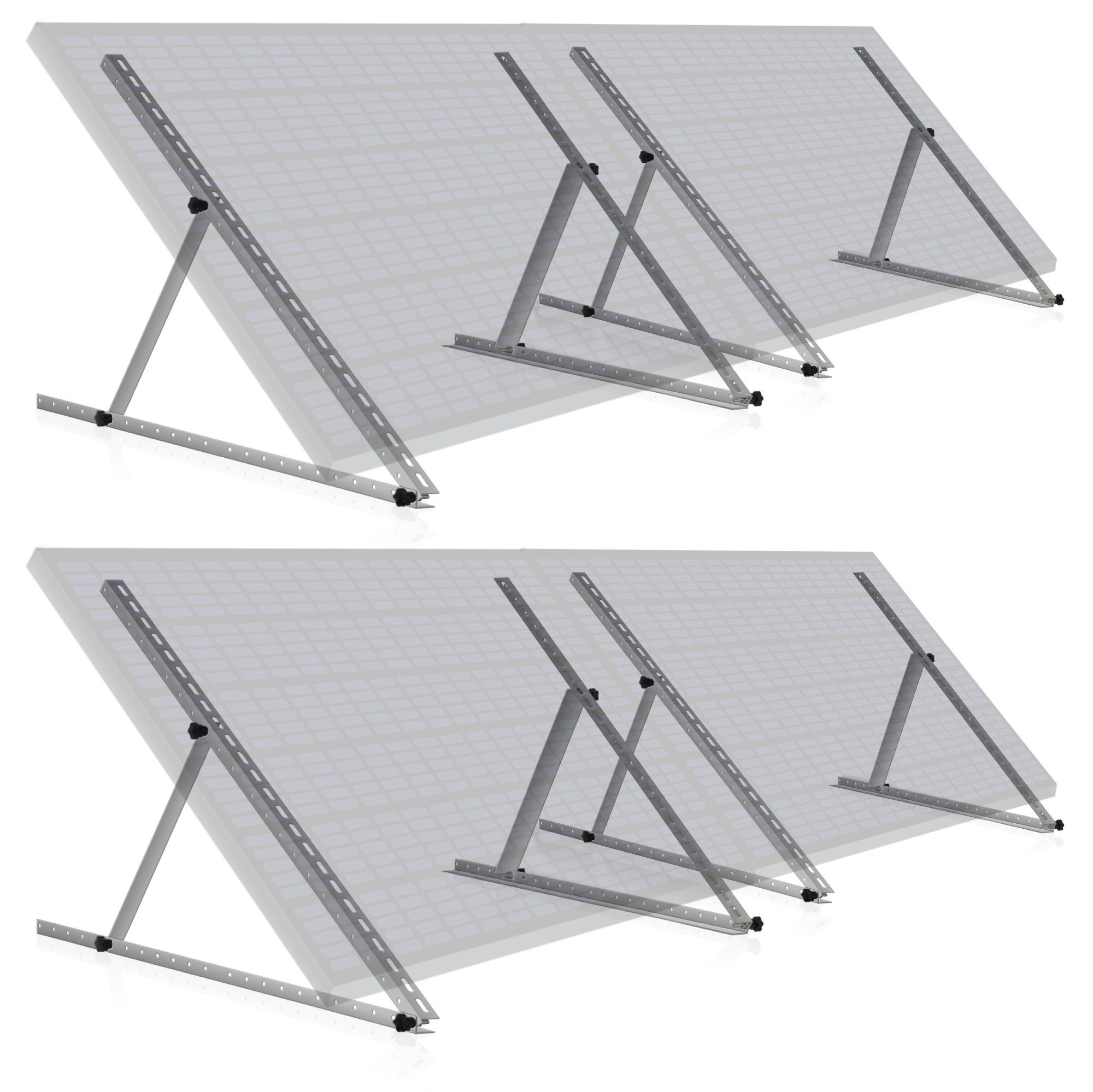 Zelsius Solarmodul-Halterung Zelsius Aluminium Solarmodul Halterung, von 0 bis 90 Grad, für vier Pa