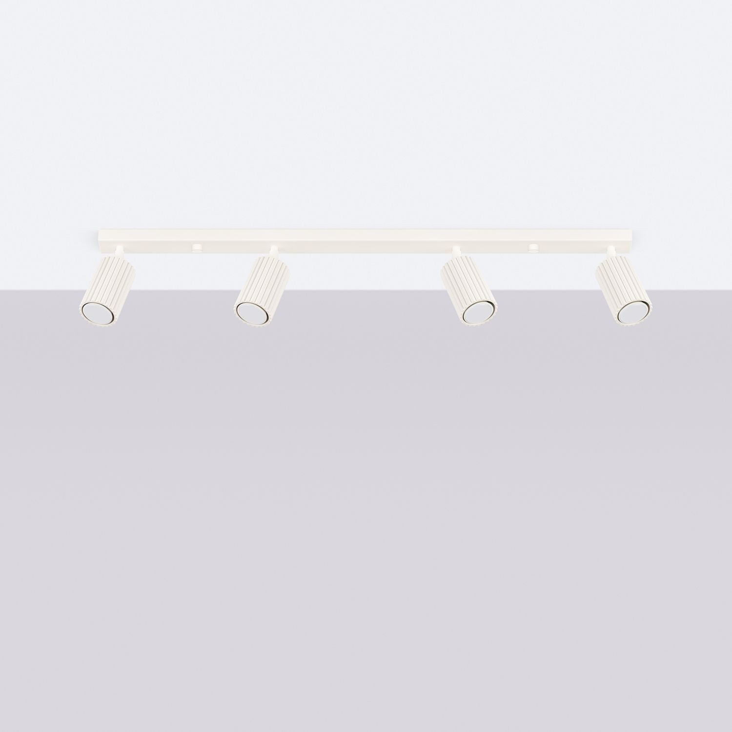 Licht-Erlebnisse Deckenstrahler BERTA, ohne Leuchtmittel, Aluminium GU10 verstellbar Creme 4-flammig länglich Modern Spot