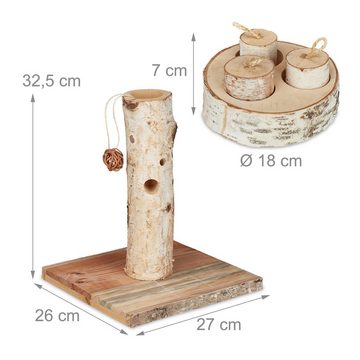 relaxdays Tier-Intelligenzspielzeug 2 tlg. Kaninchen Spielzeug Set, Holz