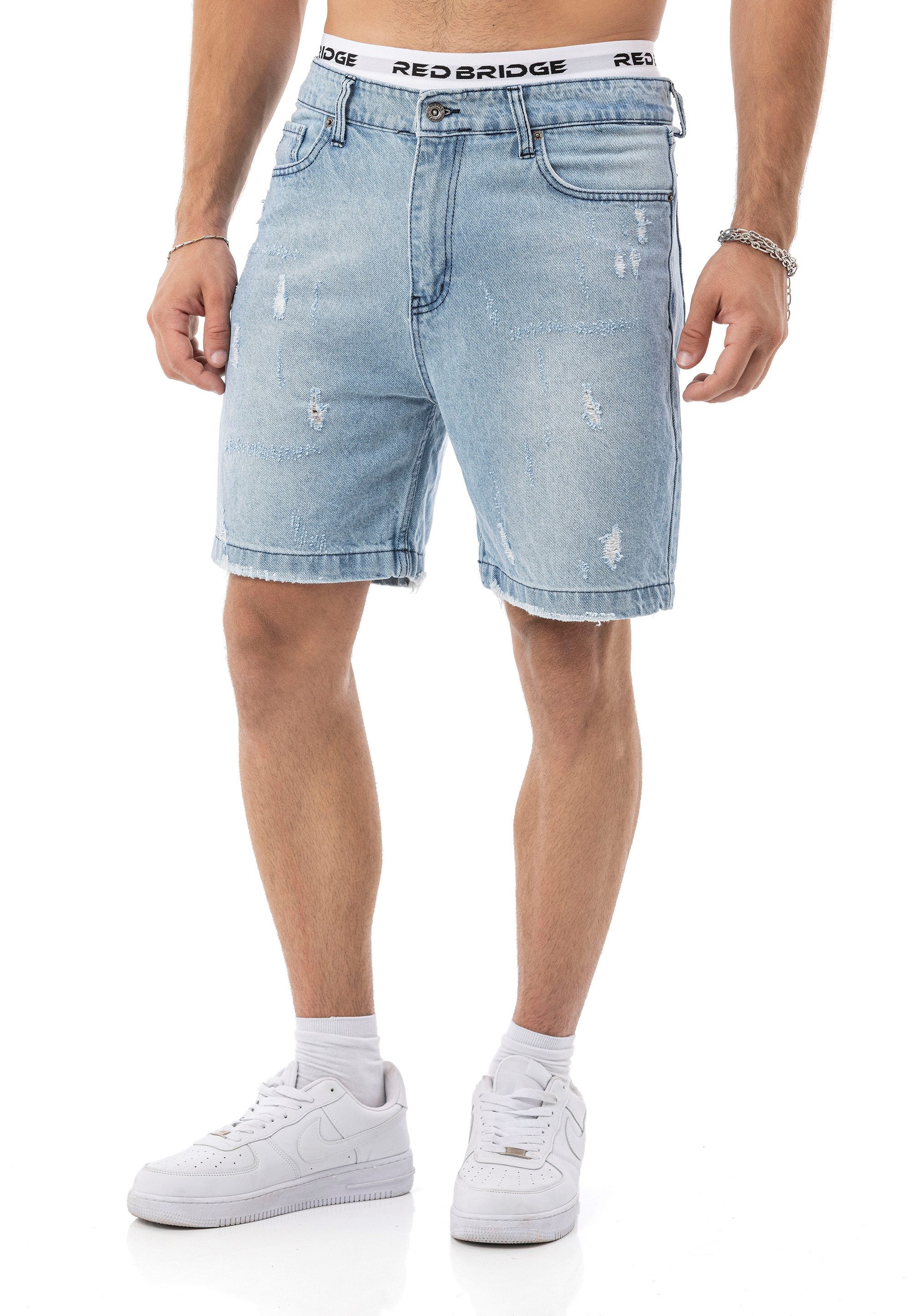 RedBridge Jeansshorts mit Destroy-Details – Kurze Hose, 5-Pocket, Regular Fit