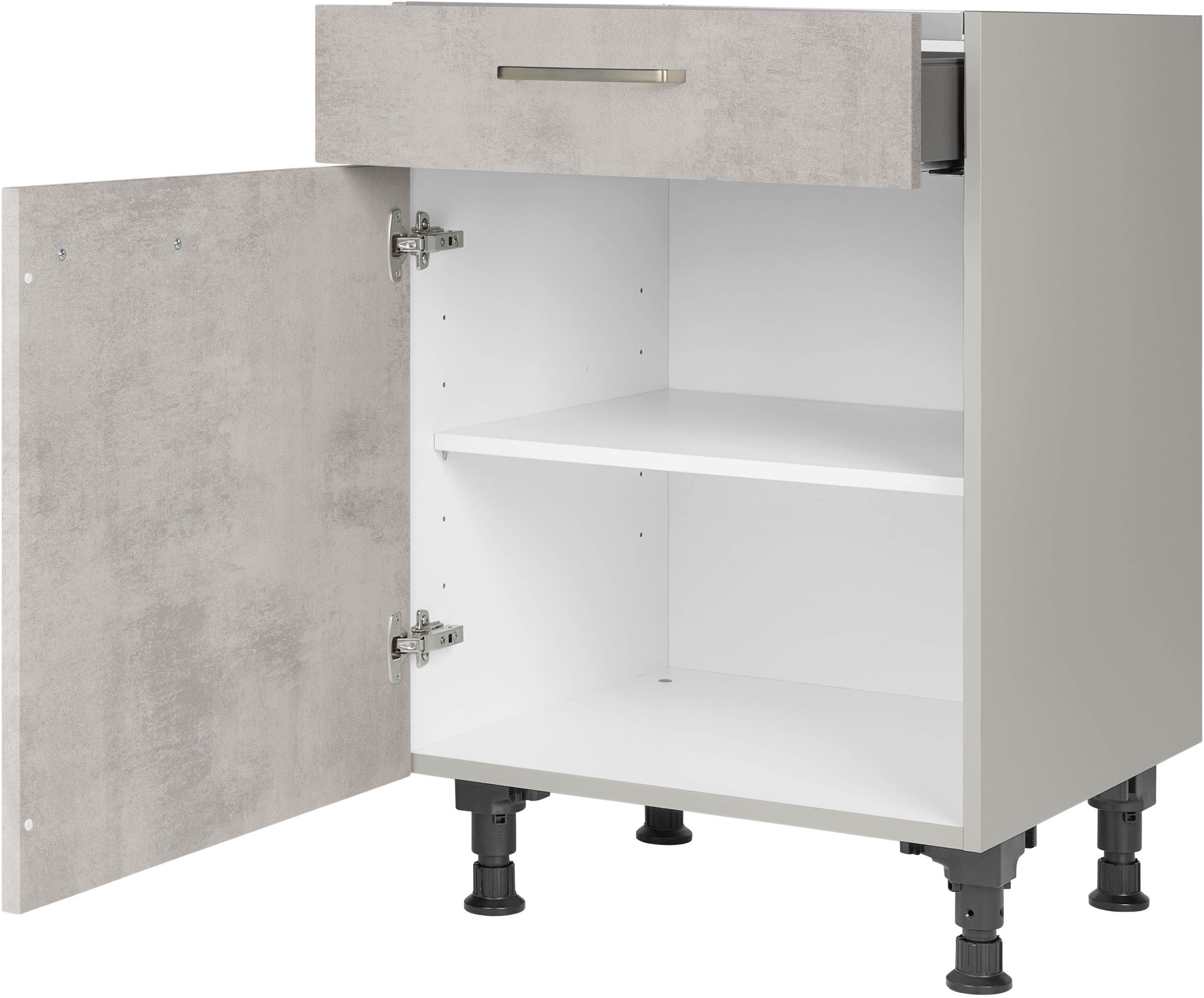 nobilia® Kochfeldumbauschrank "Riva", mit Schukasten und Tür, Ausrichtung wählbar vormontiert, Breite 60 cm