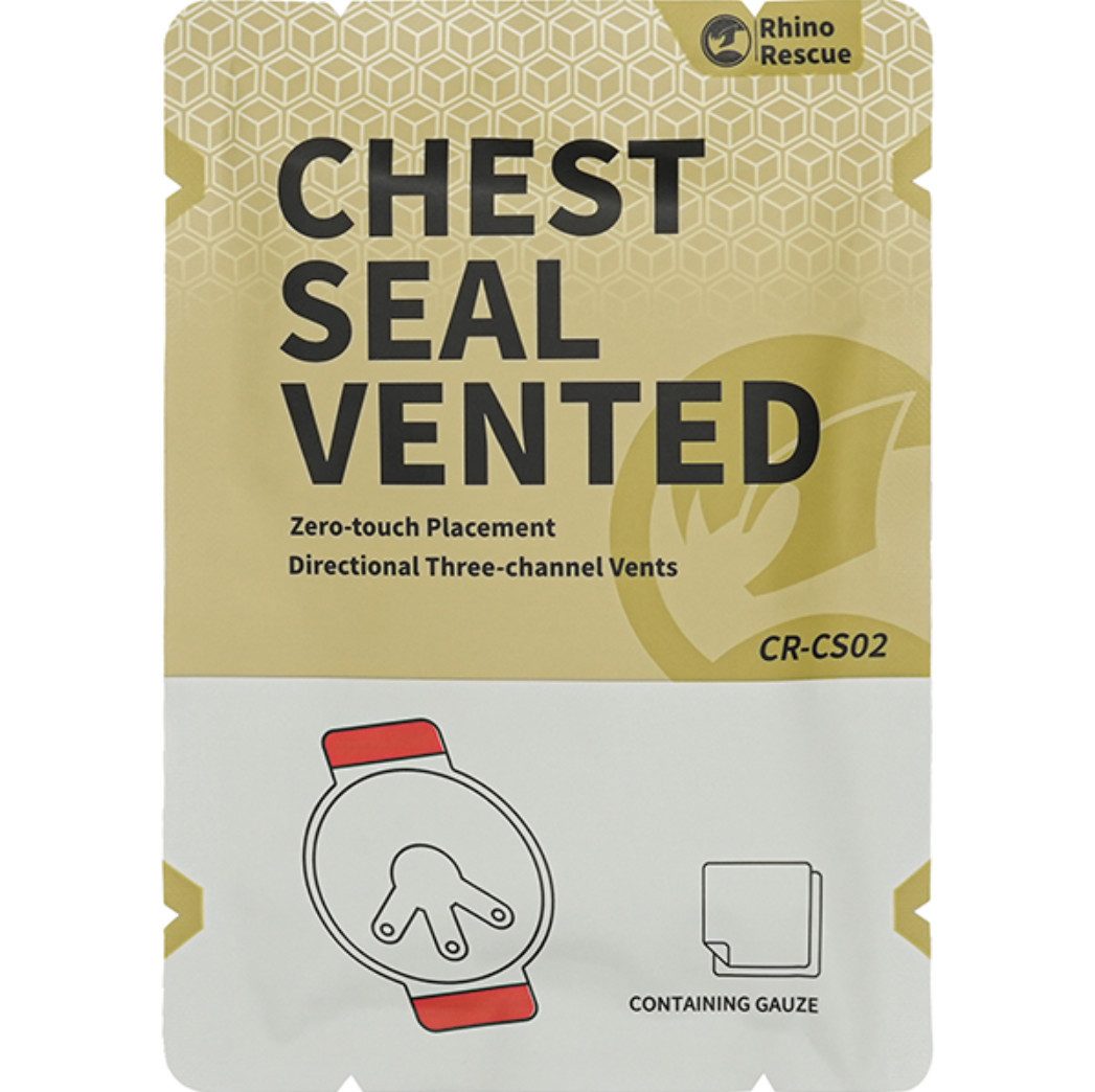 DocMed Erste-Hilfe-Set Rhino Rescue Chest Seal, (Notfall Thoraxpflaster, 1 St), Effektive Abdichtung, Steril verpackt, Flexibles Material