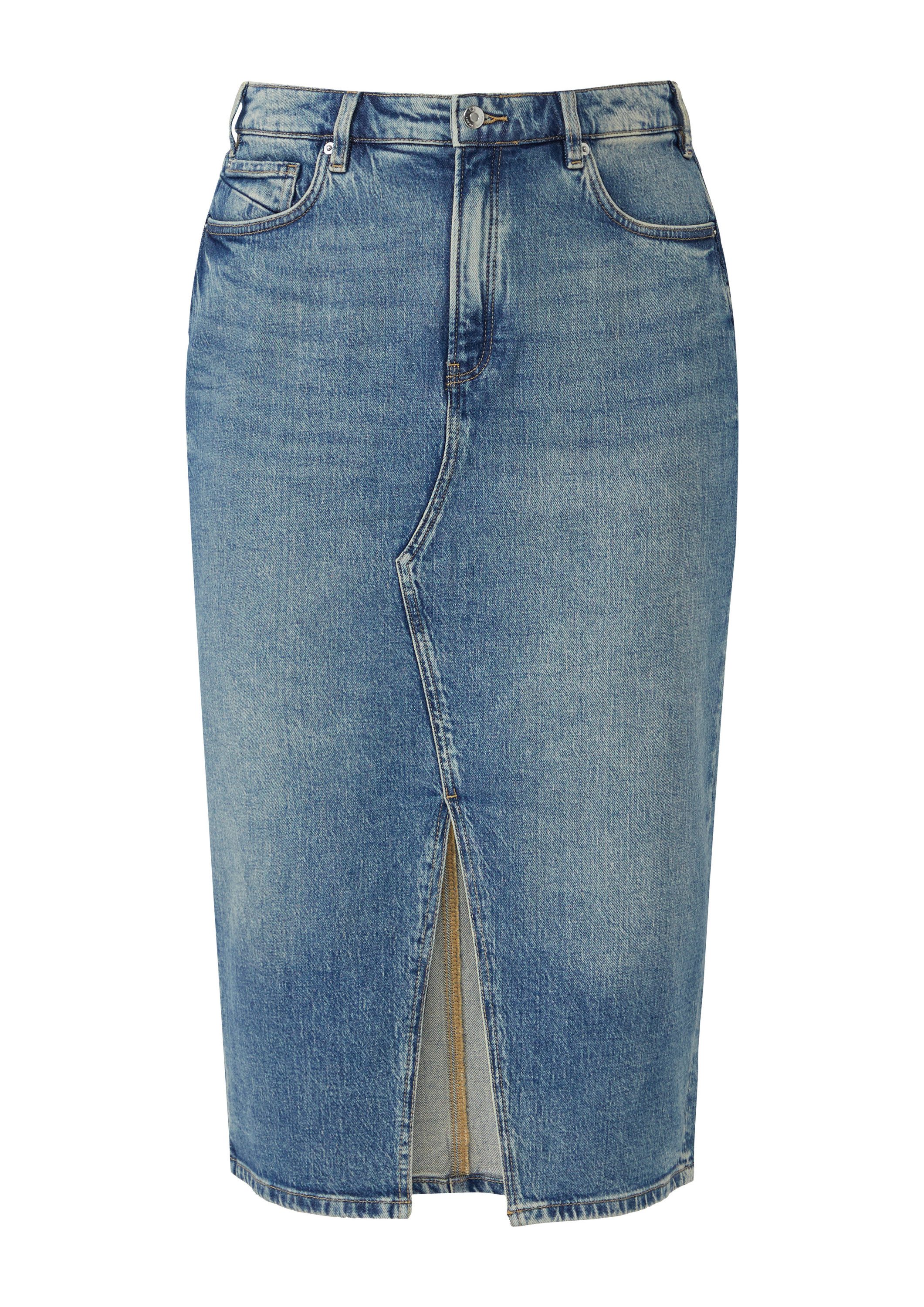 QS Midirock Rock Denim Midi-Rock (1-tlg) günstig online kaufen
