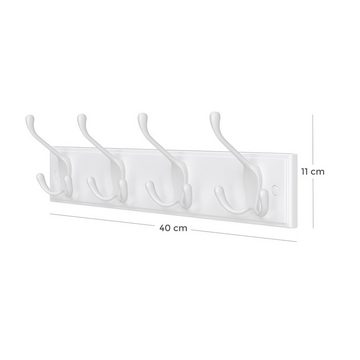 SONGMICS Wandgarderobe Garderobenhaken, 4 Dreifach-Kleiderhaken, 40 x 11 x 7 cm (L x B x H)